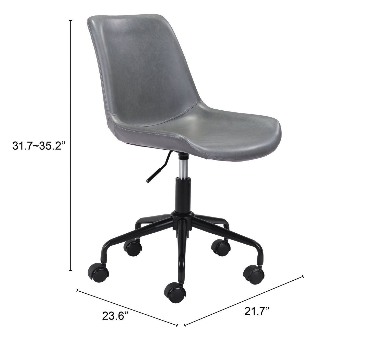 Chaise de bureau Byron grise