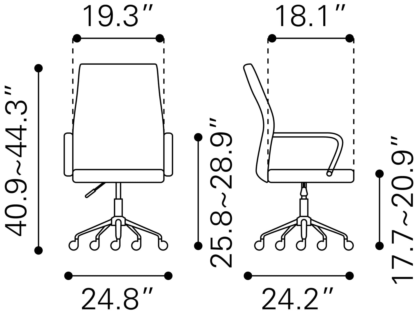 Chaise de bureau Primero noire
