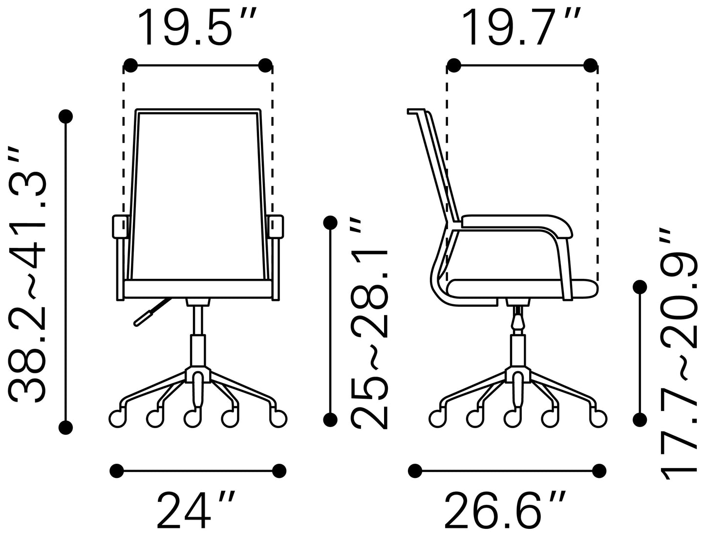 Chaise de bureau Liderato noire