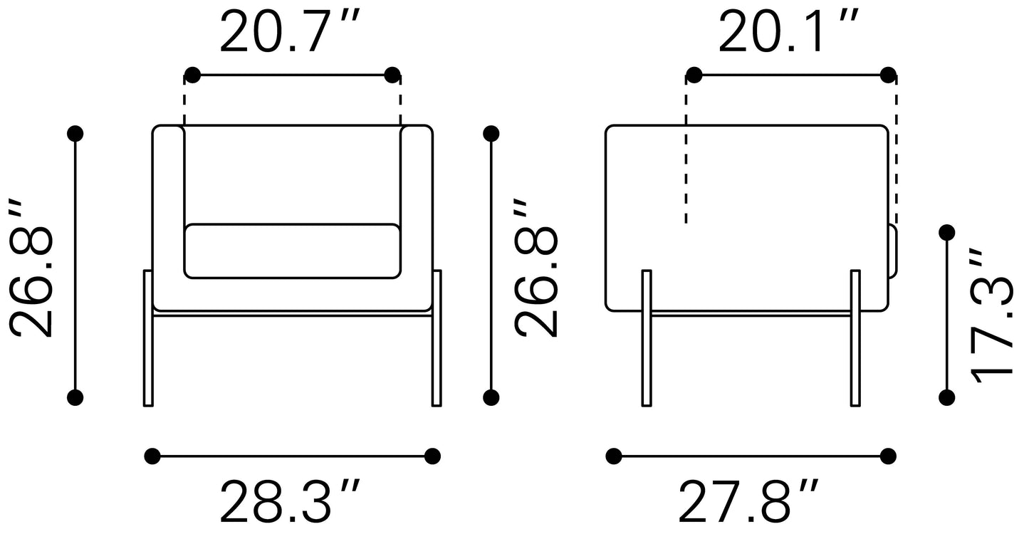 Accent Chair Gray - Modern & Ergonomic Seating for Home & Office