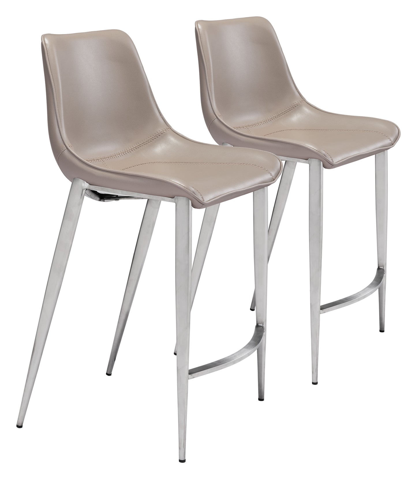 Counter Stool (Set of 2) Brown & Silver - Premium Quality & Stylish Design for Your Home