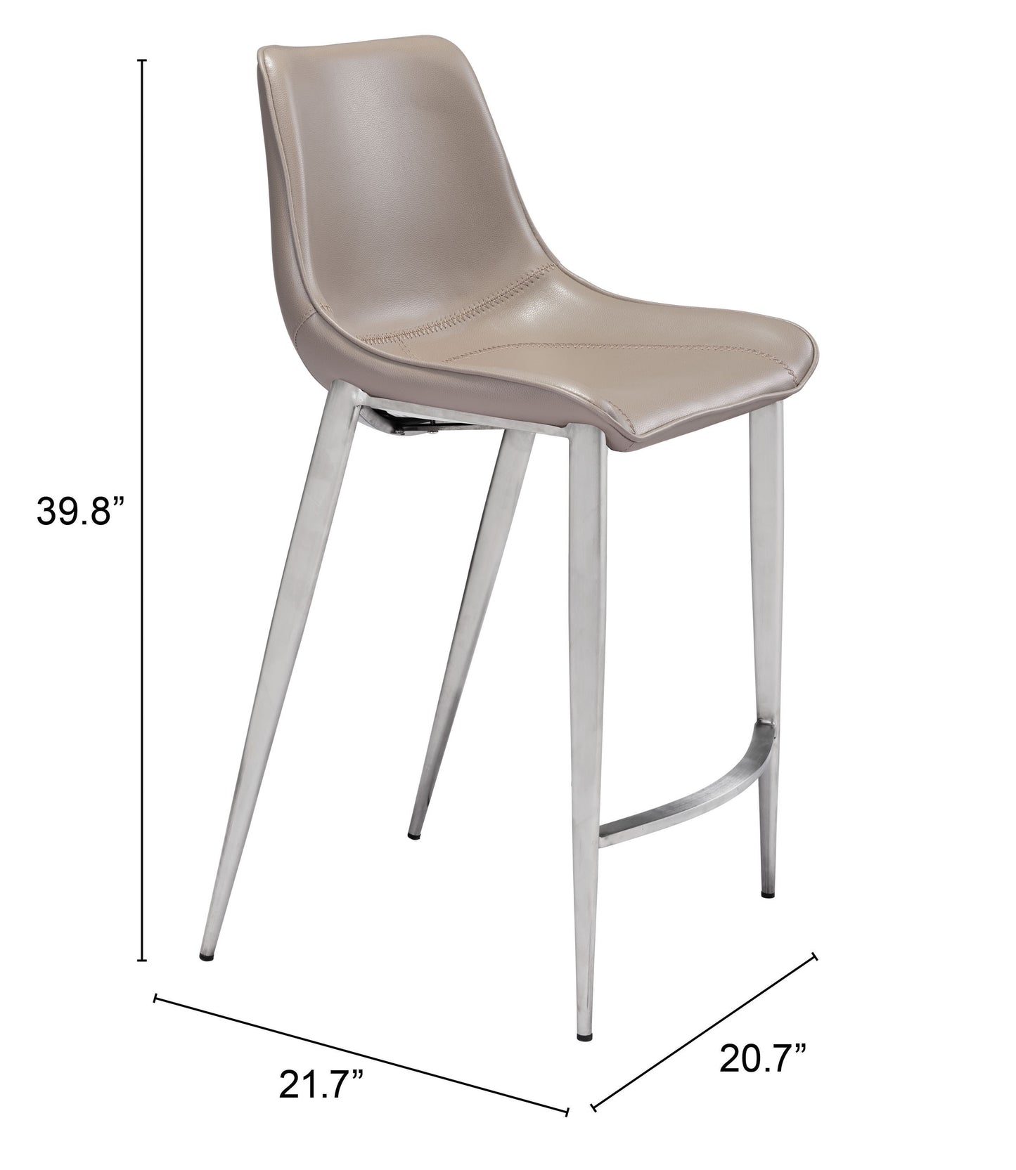 Counter Stool (Set of 2) Brown & Silver - Premium Quality & Stylish Design for Your Home