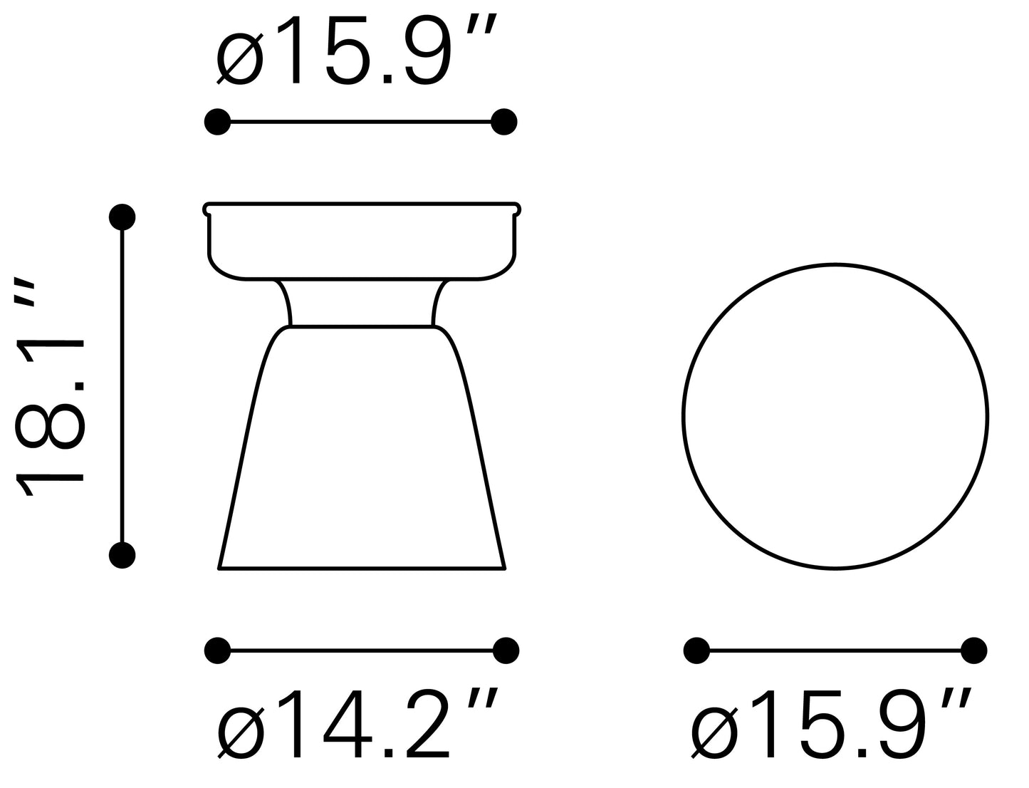 Table d'appoint Sage noire