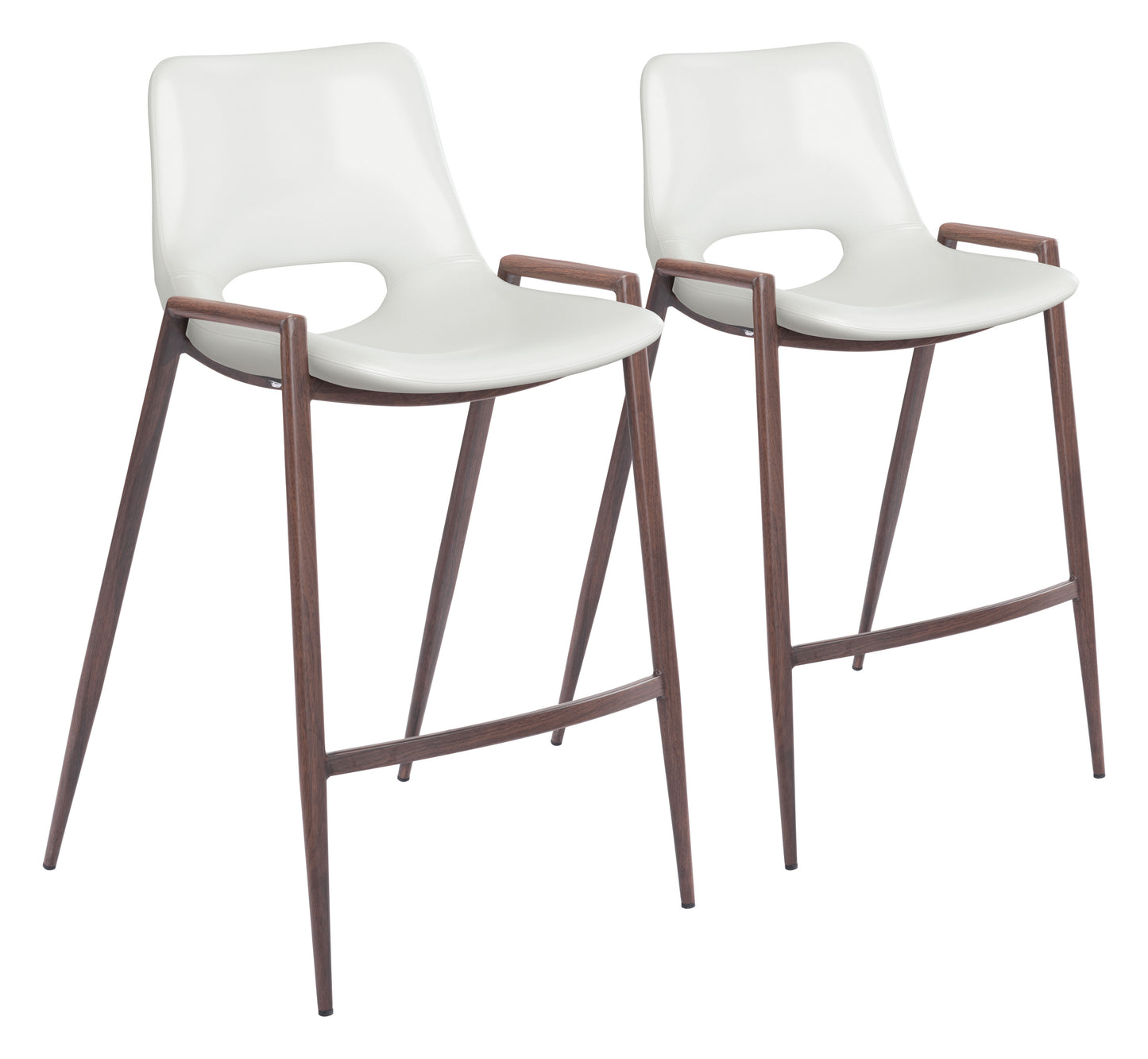 Counter Stool (Set of 2) White & Walnut - Premium Quality & Stylish Design for Your Home