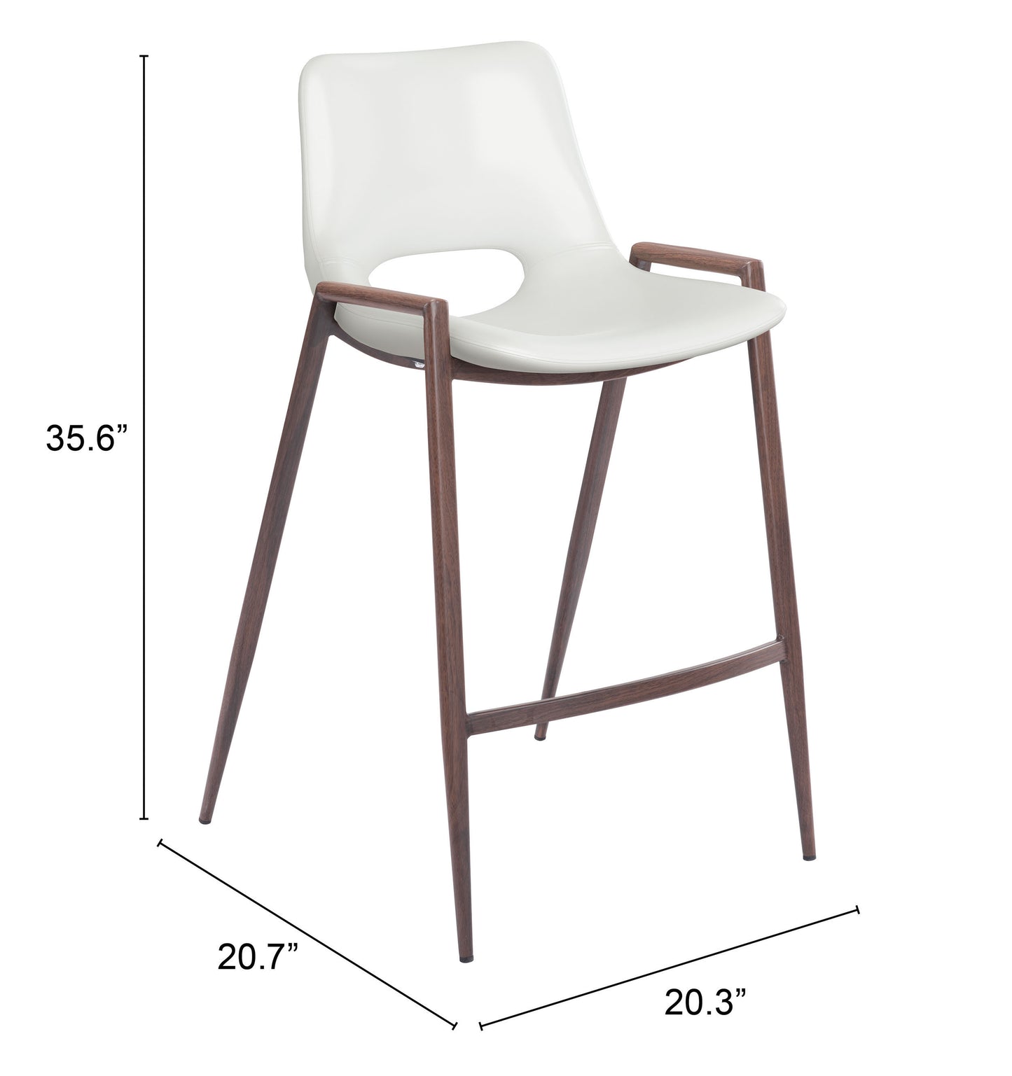 Counter Stool (Set of 2) White & Walnut - Premium Quality & Stylish Design for Your Home