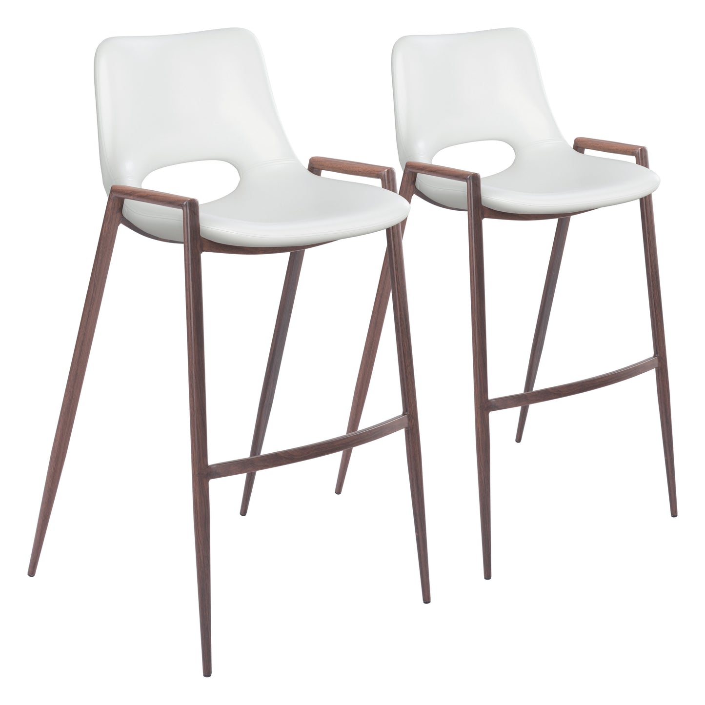 Barstool (Set of 2) White & Walnut - Premium Quality & Stylish Design for Your Home