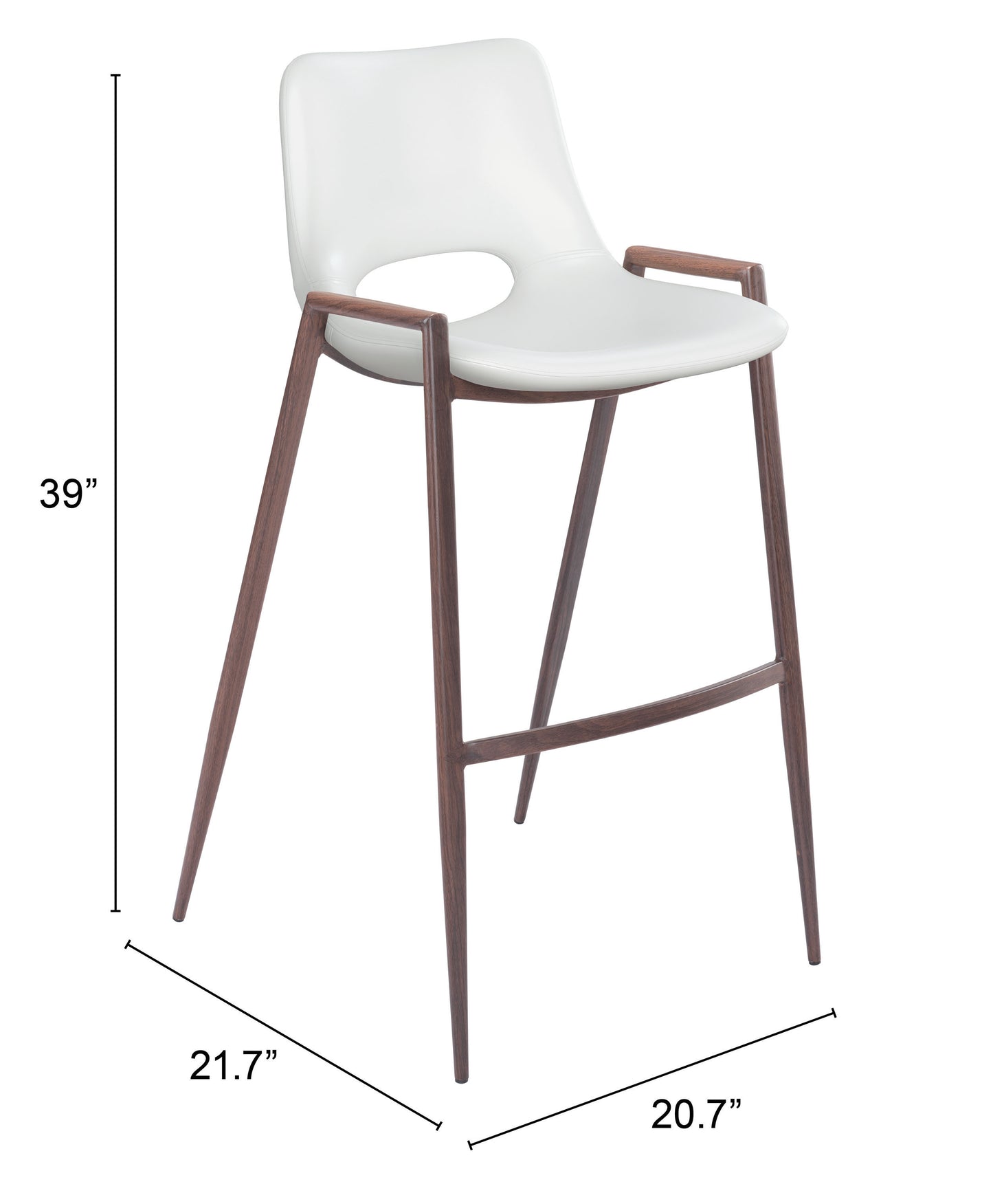 Barstool (Set of 2) White & Walnut - Premium Quality & Stylish Design for Your Home