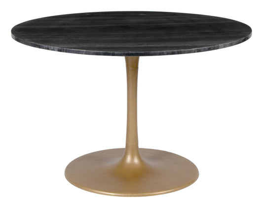 Mesa de comedor negra y dorada: elegante y duradera para espacios con estilo.