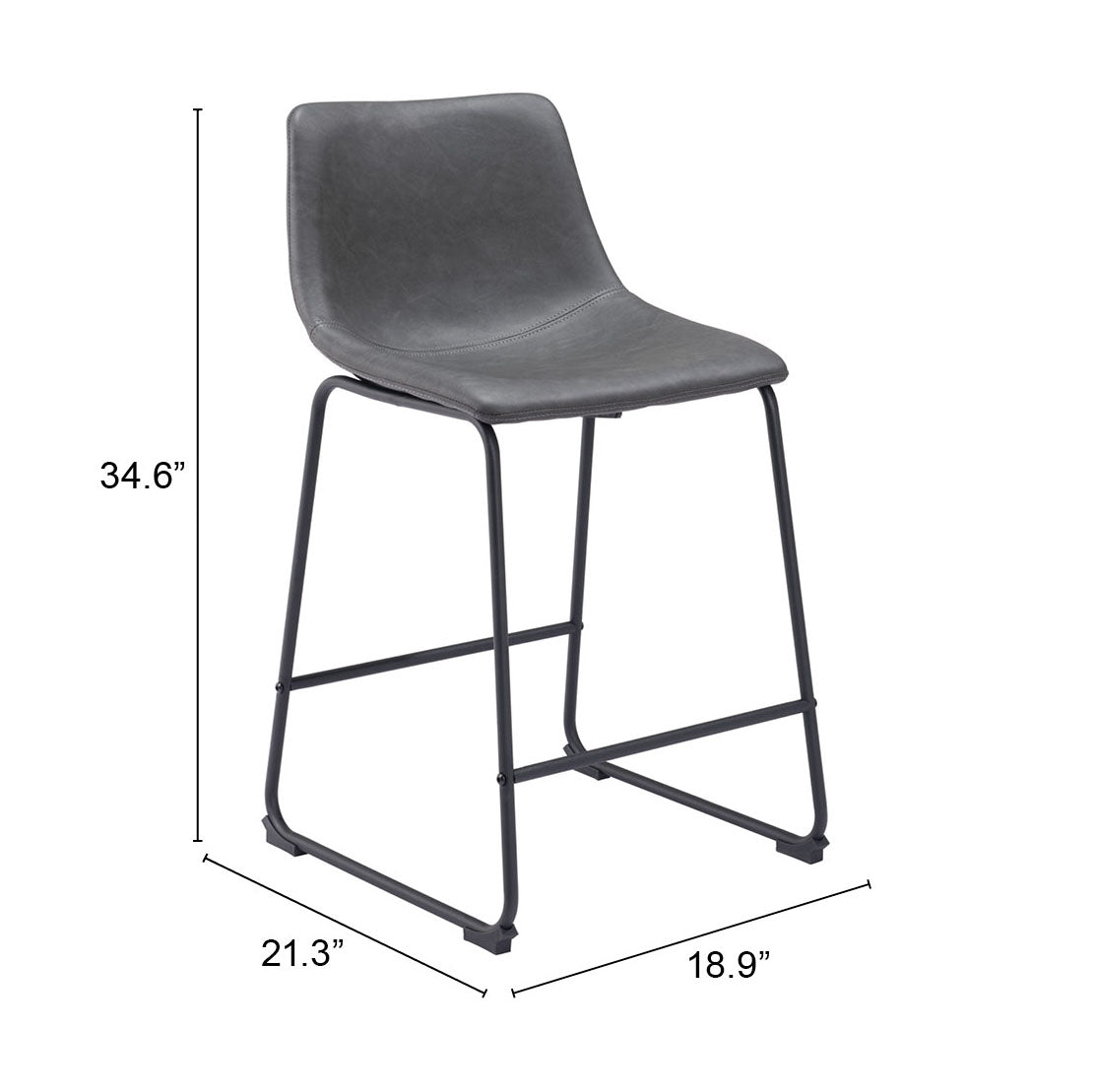 Counter Stool (Set of 2) Charcoal - Premium Quality & Stylish Design for Your Home