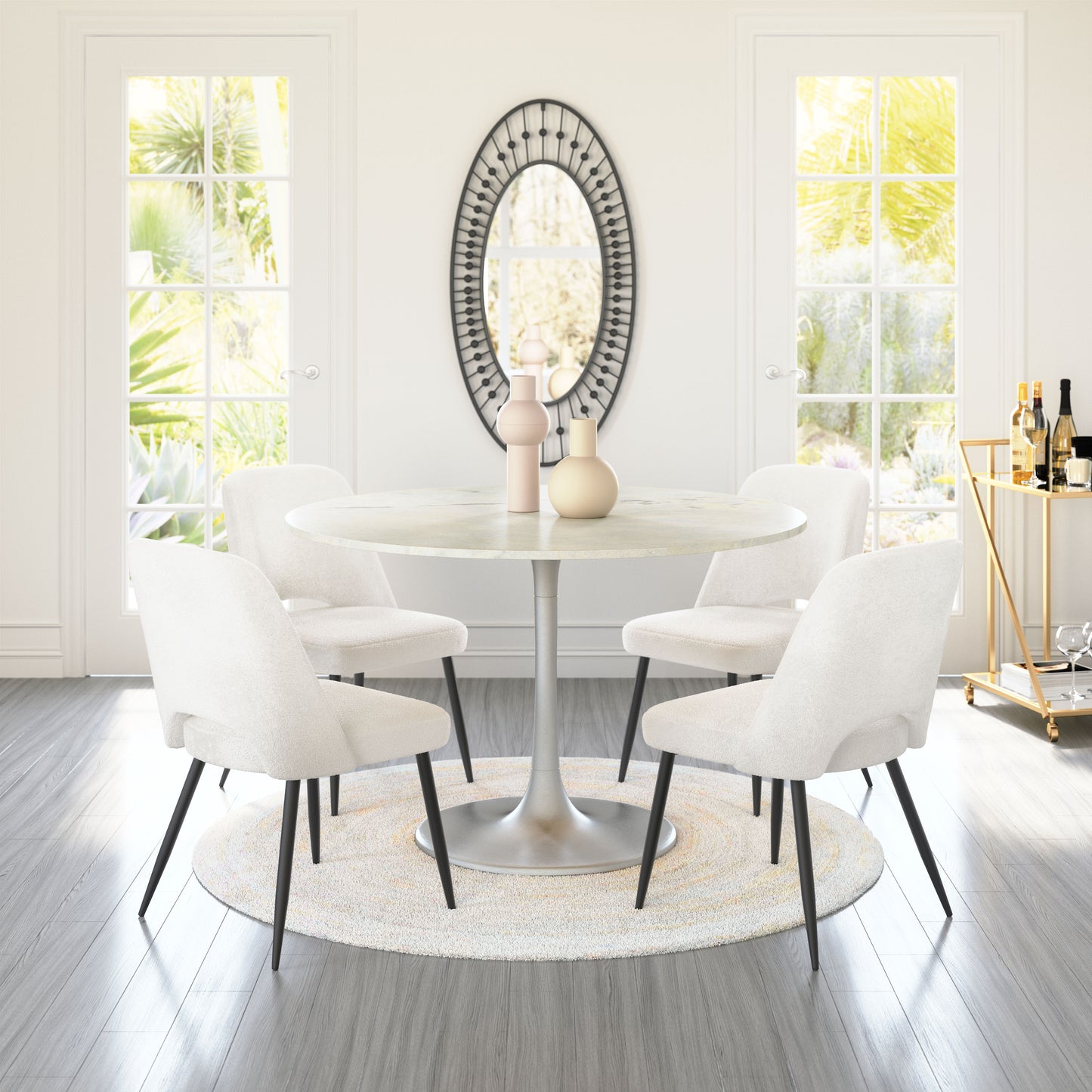 Sillas de comedor (juego de 2) color marfil: asientos modernos y ergonómicos para el hogar y la oficina