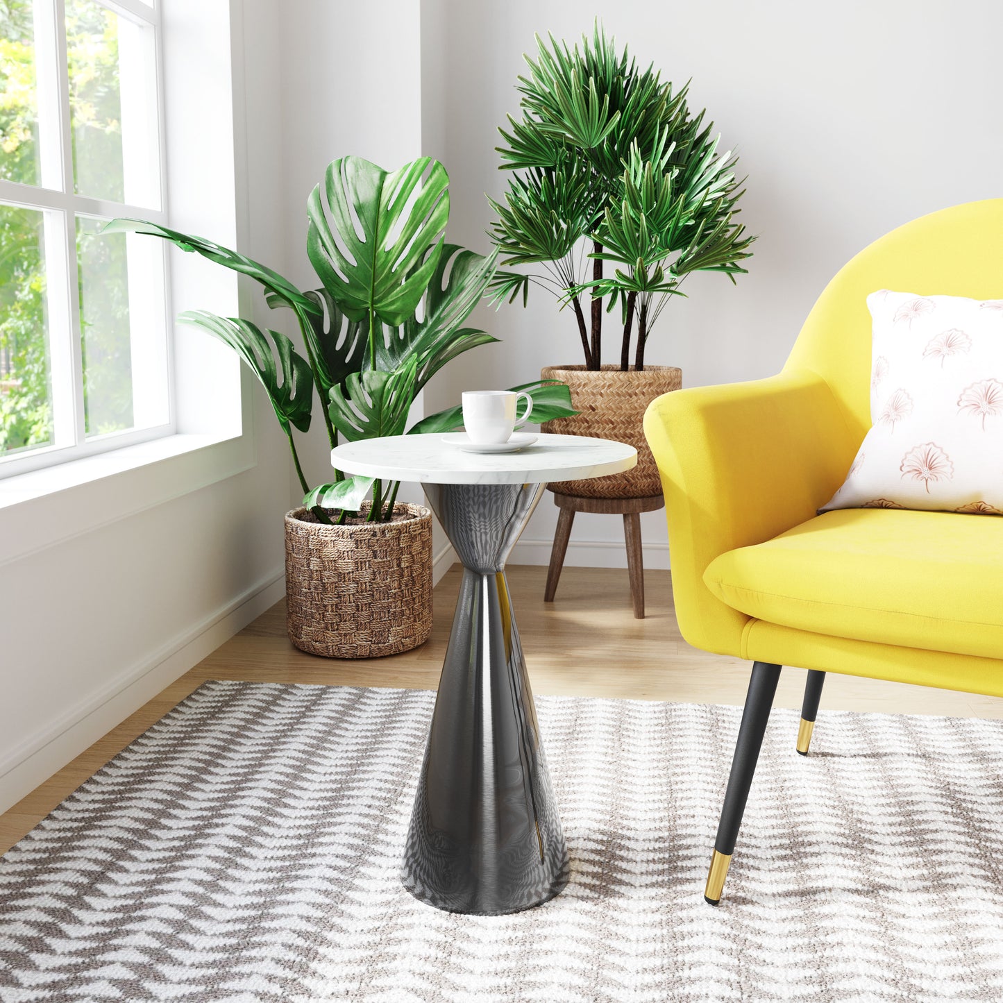 Side Table White & Black - Elegant & Durable Dining Table for Stylish Spaces