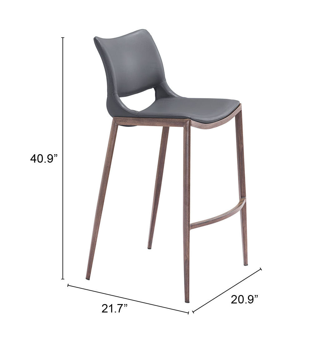 Tabouret de bar Ace (lot de 2) gris foncé et noyer
