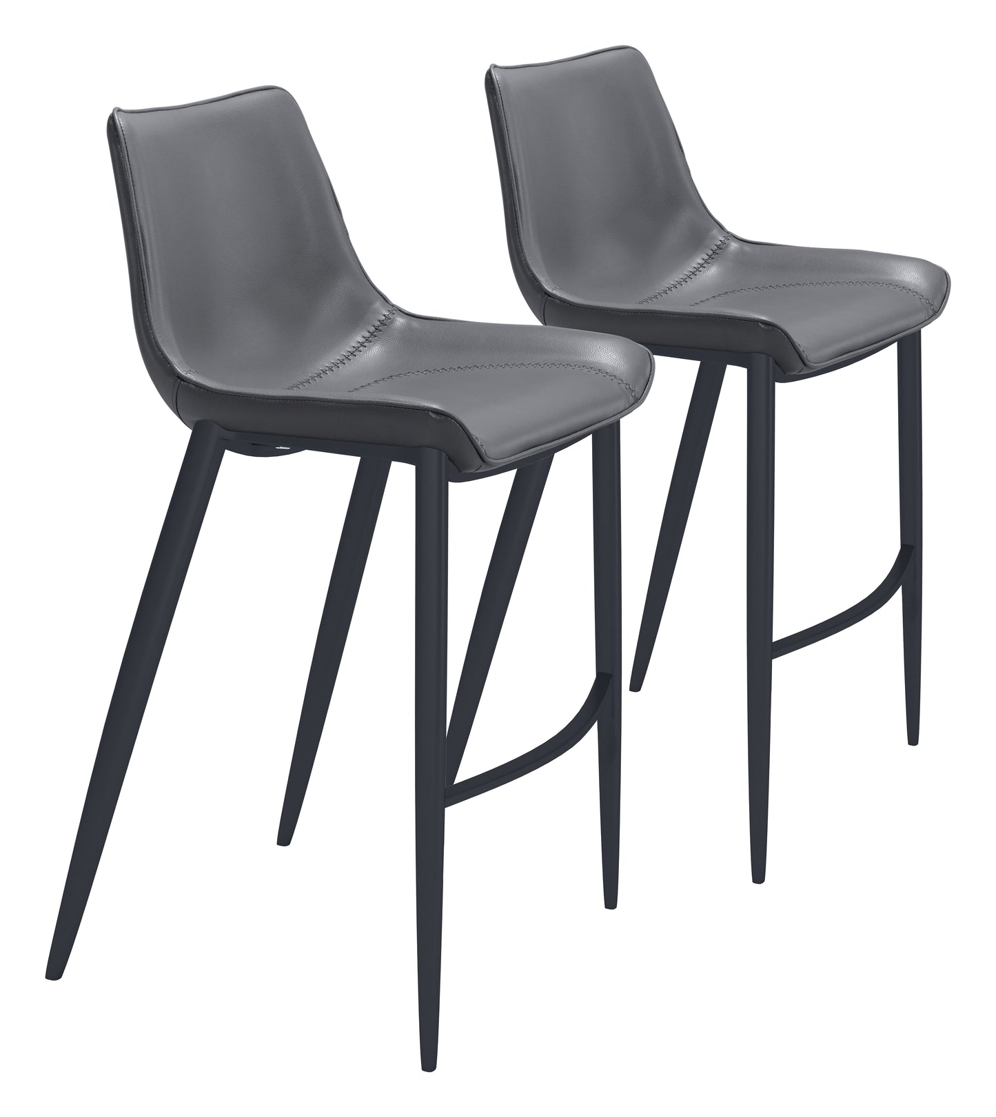 Juego de 2 taburetes de bar en gris oscuro y negro: calidad superior y diseño elegante para tu hogar.