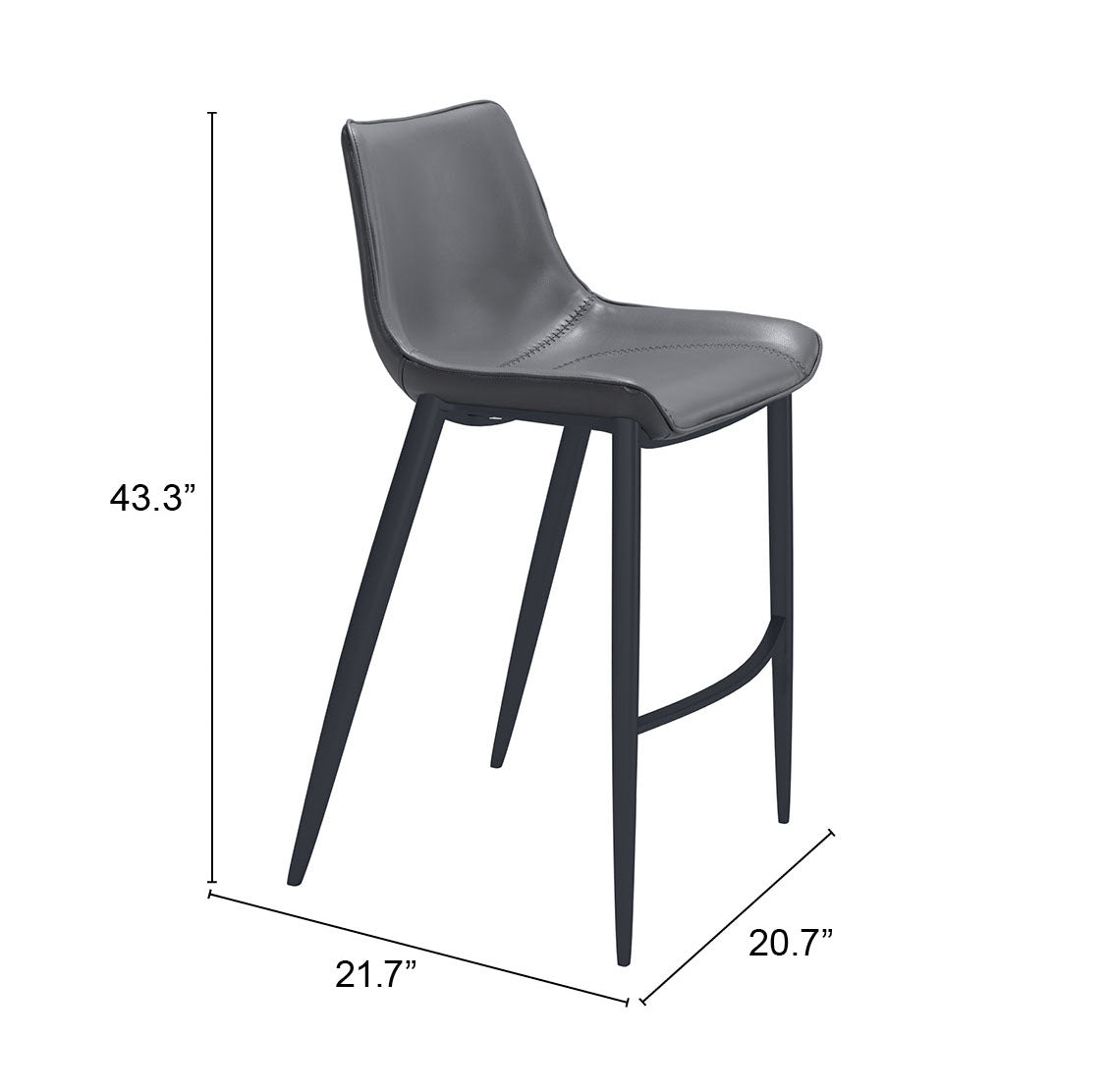 Juego de 2 taburetes de bar en gris oscuro y negro: calidad superior y diseño elegante para tu hogar.