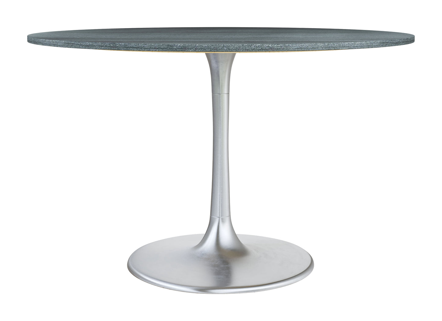 Mesa de comedor gris y plateada: elegante y duradera para espacios con estilo.