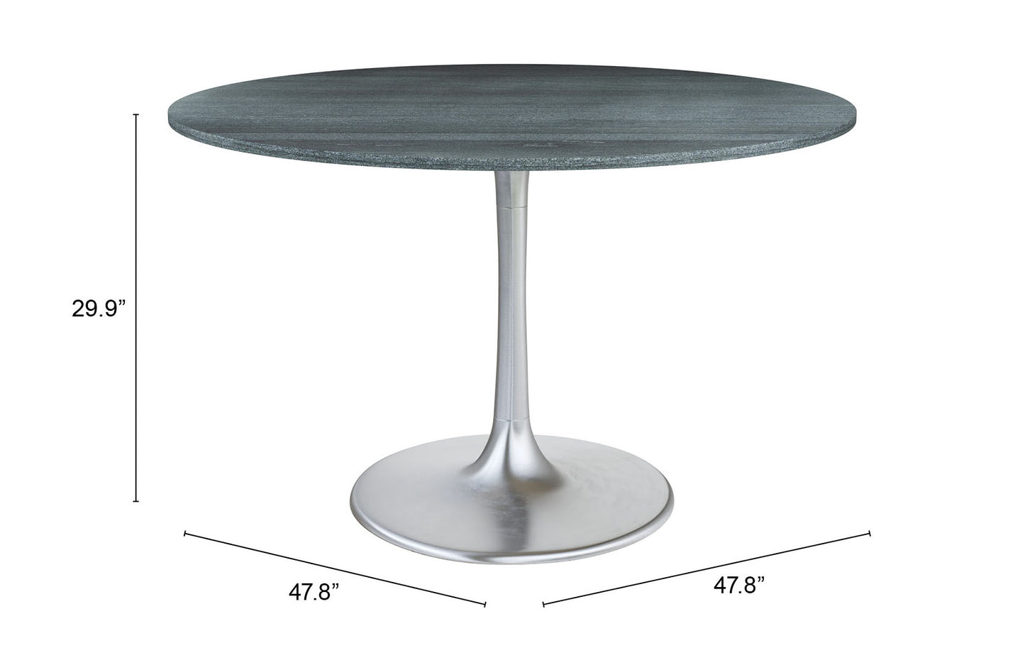 Mesa de comedor gris y plateada: elegante y duradera para espacios con estilo.