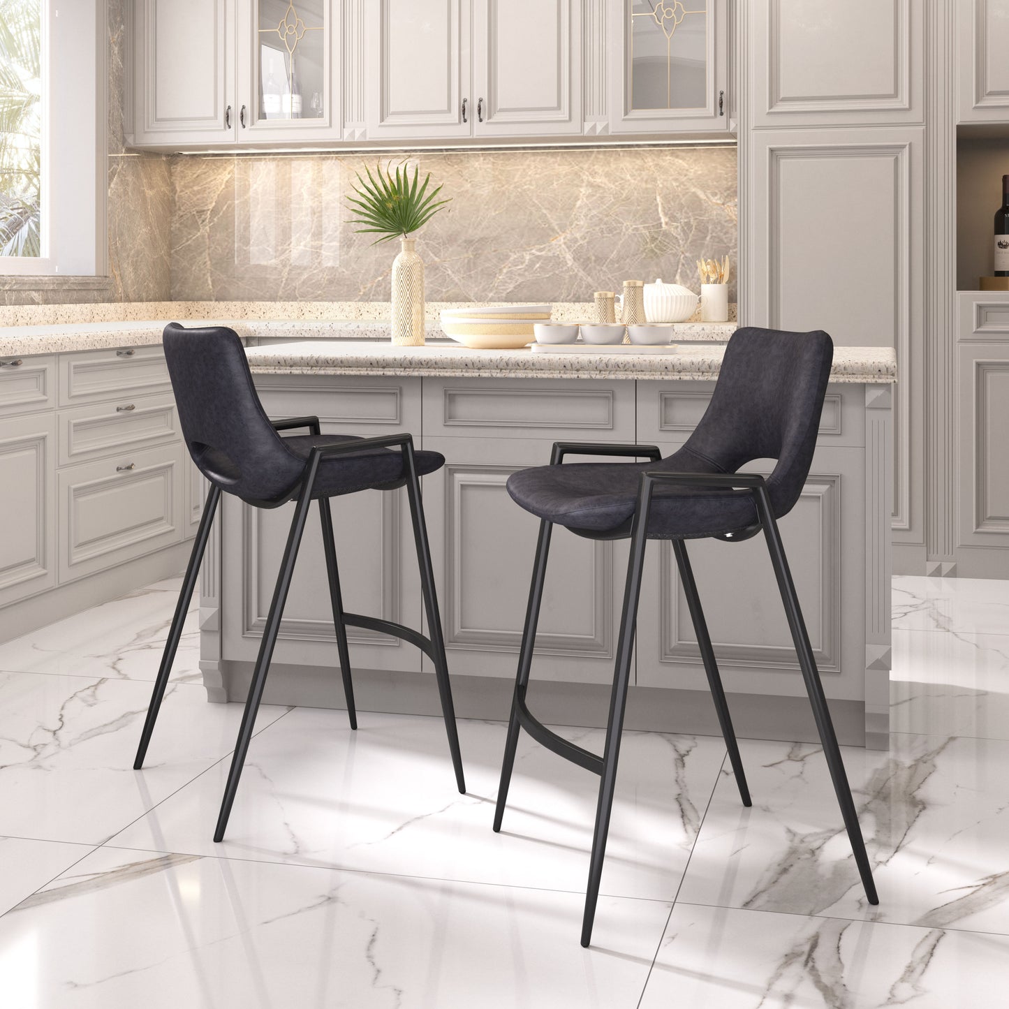 Counter Stool (Set of 2) Black - Premium Quality & Stylish Design for Your Home
