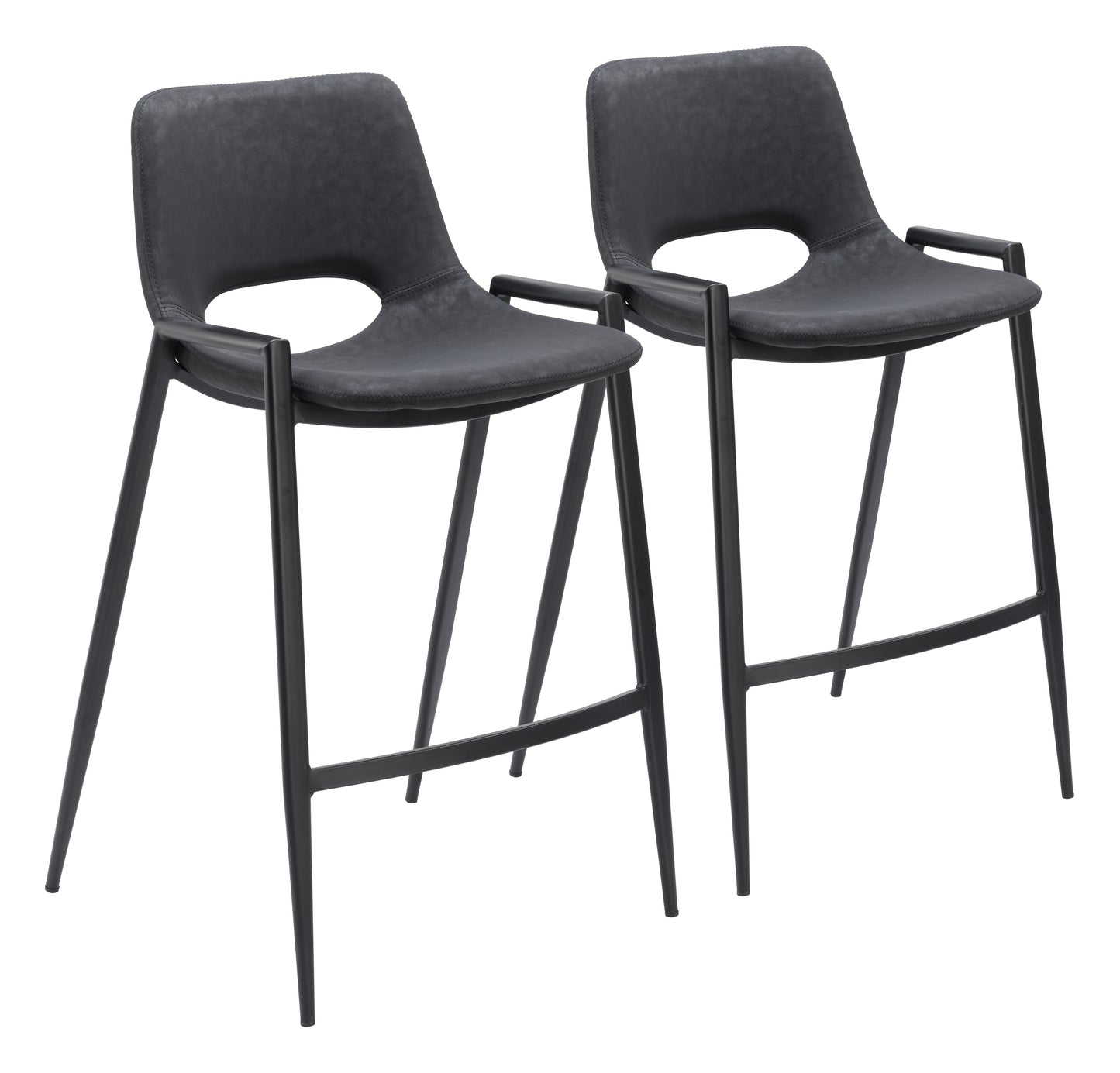 Tabouret de comptoir Desi (lot de 2) noir