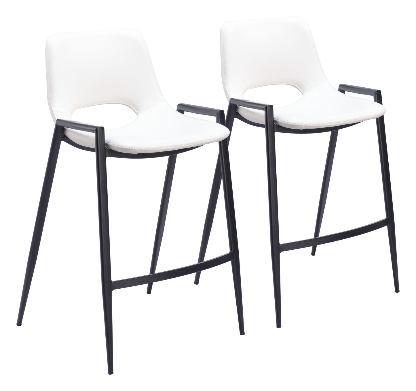 Tabouret de bar Desi (lot de 2) blanc