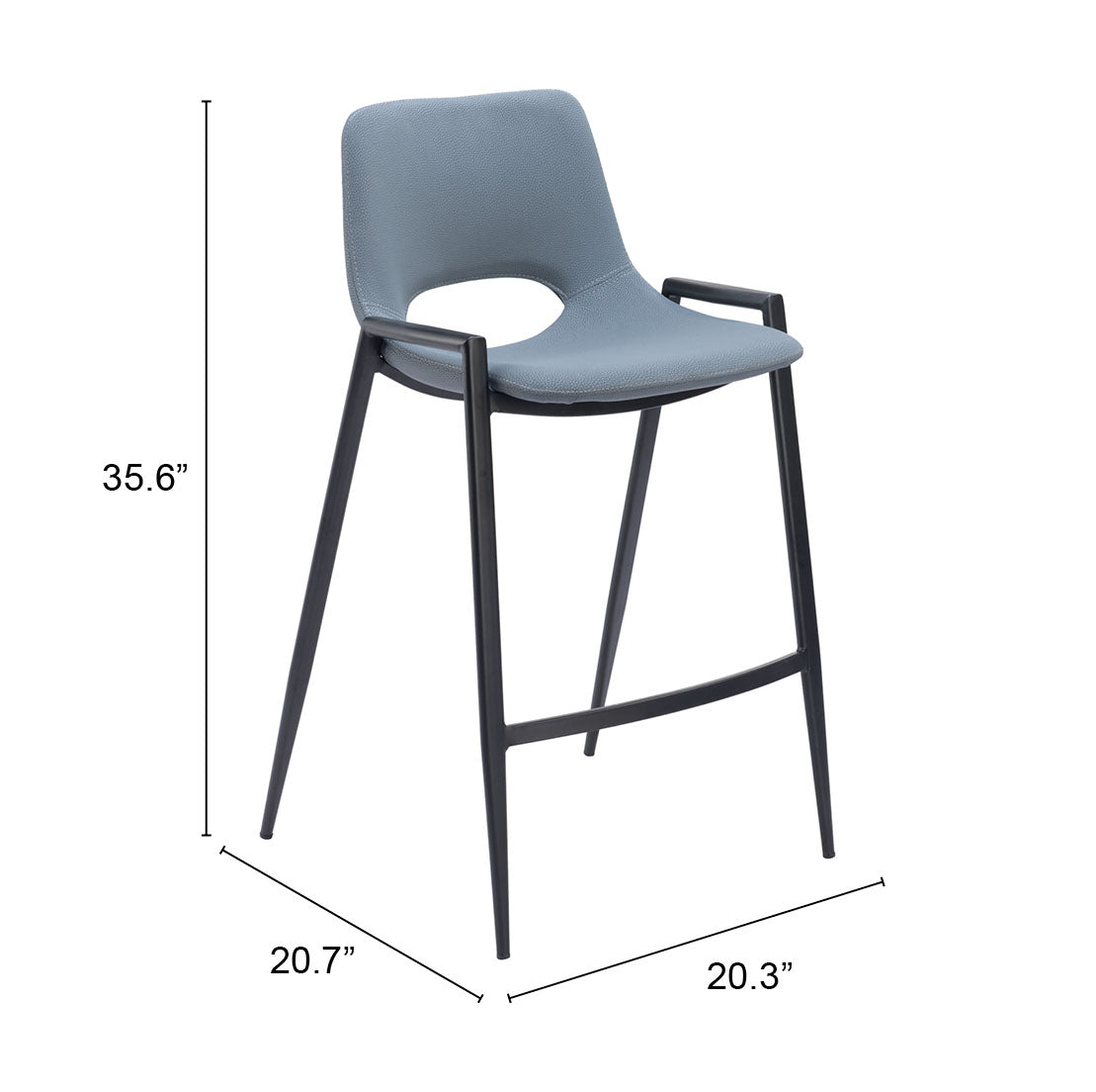 Counter Stool (Set of 2) Azure Gray - Premium Quality & Stylish Design for Your Home