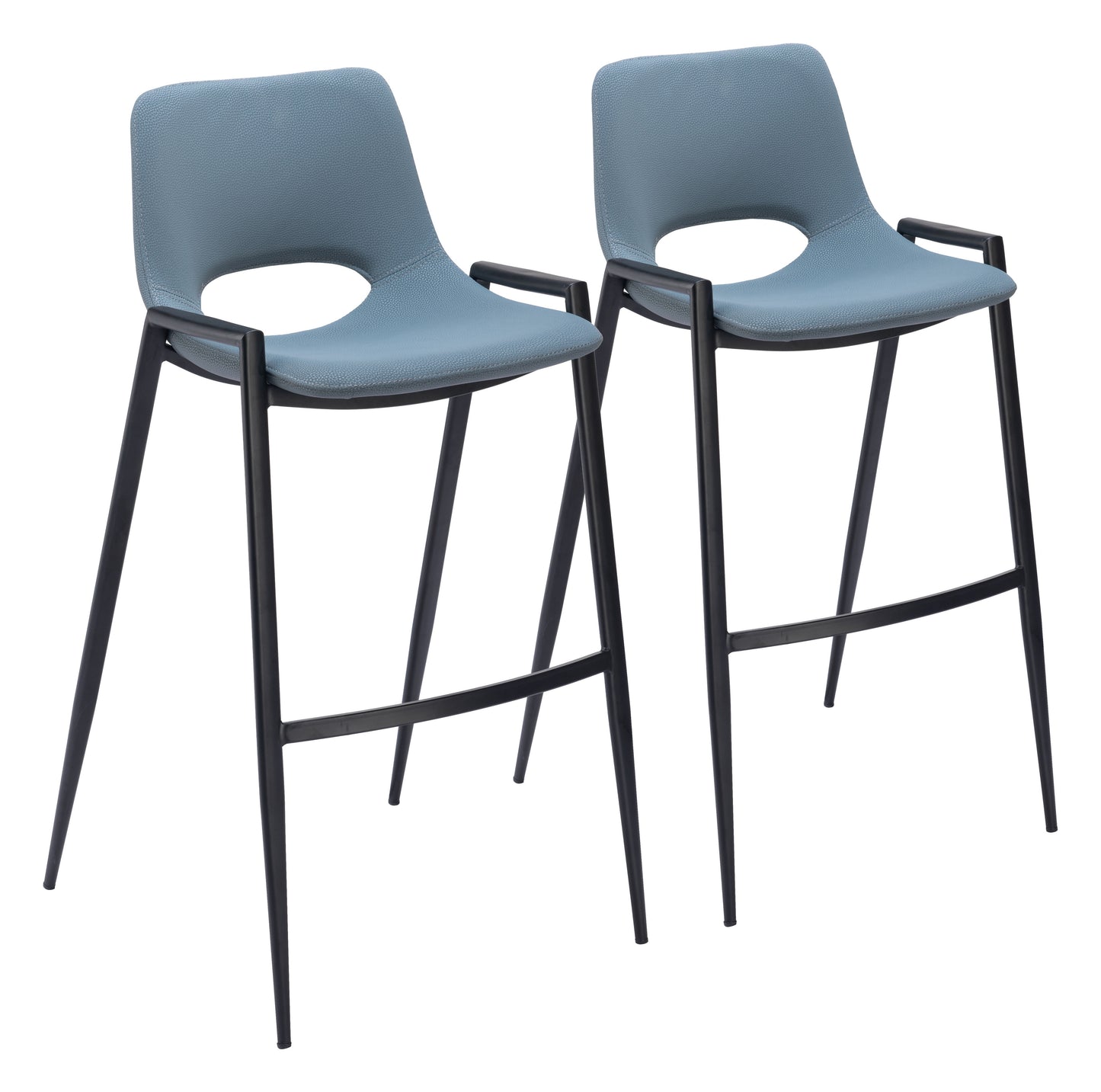 Tabouret de bar Desi (lot de 2) Gris azur