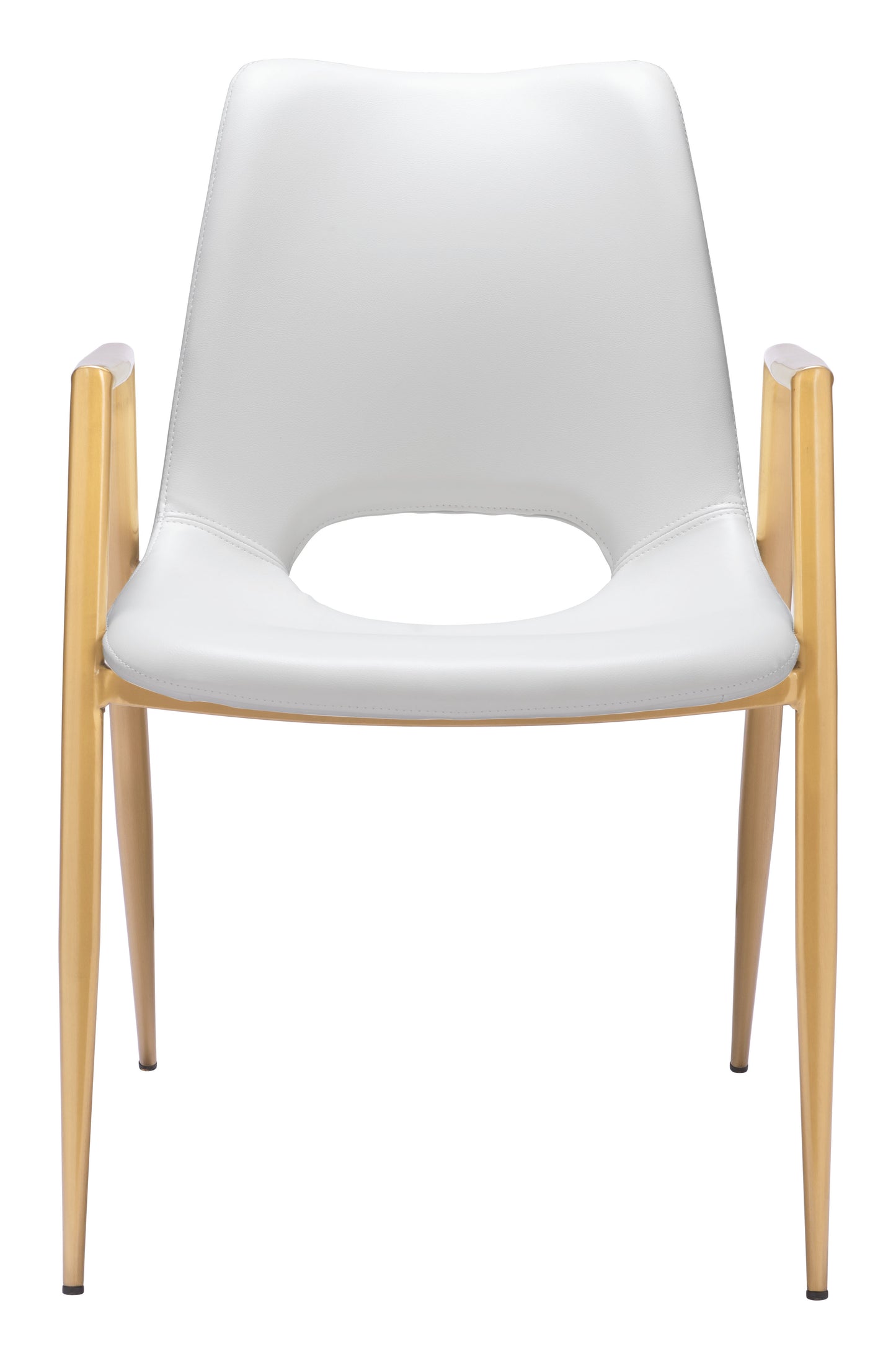 Chaise de salle à manger Desi (lot de 2) blanche et dorée