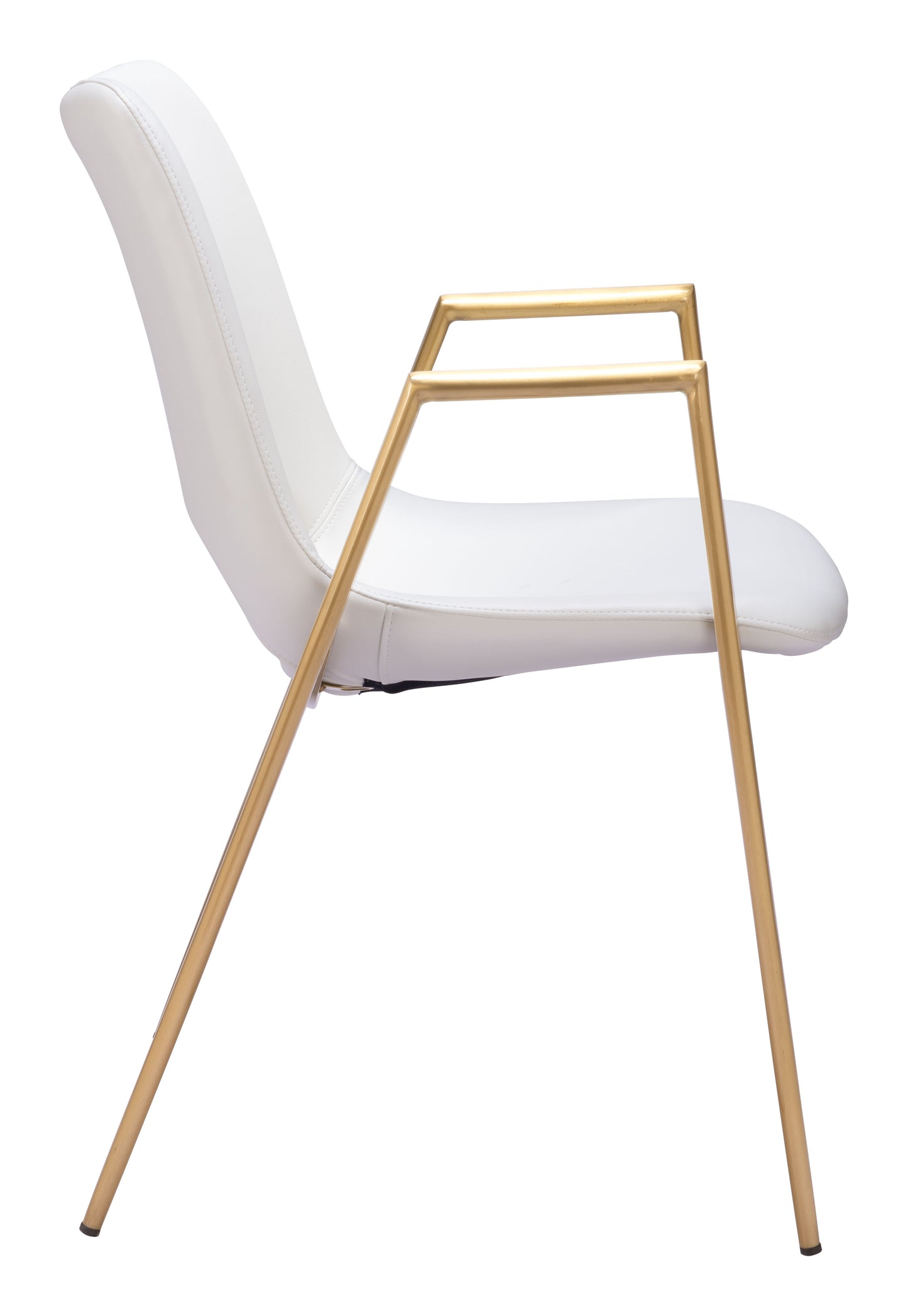 Chaise de salle à manger Desi (lot de 2) blanche et dorée