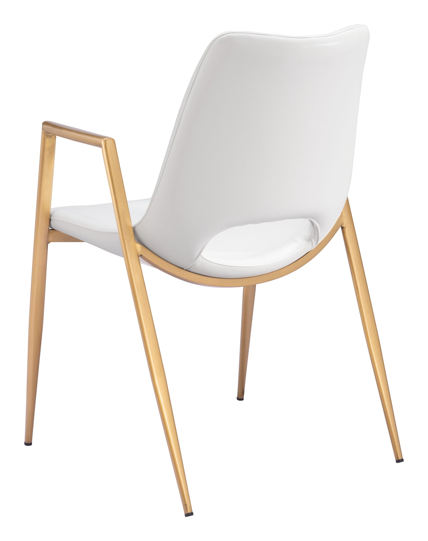 Chaise de salle à manger Desi (lot de 2) blanche et dorée
