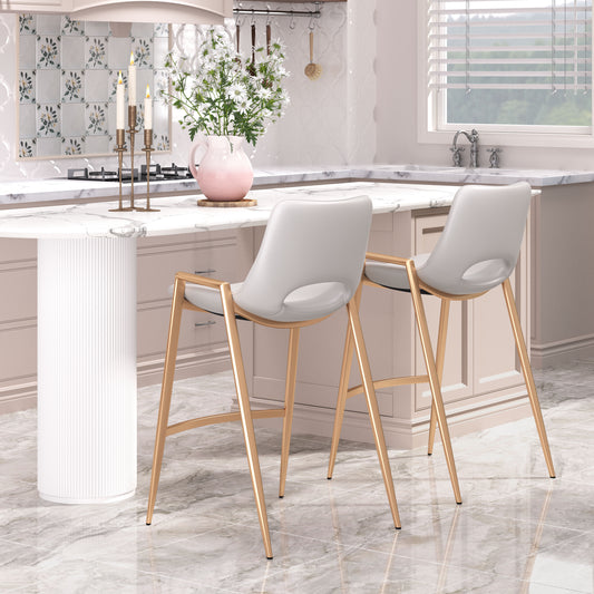 Counter Stool (Set of 2) White & Gold - Premium Quality & Stylish Design for Your Home