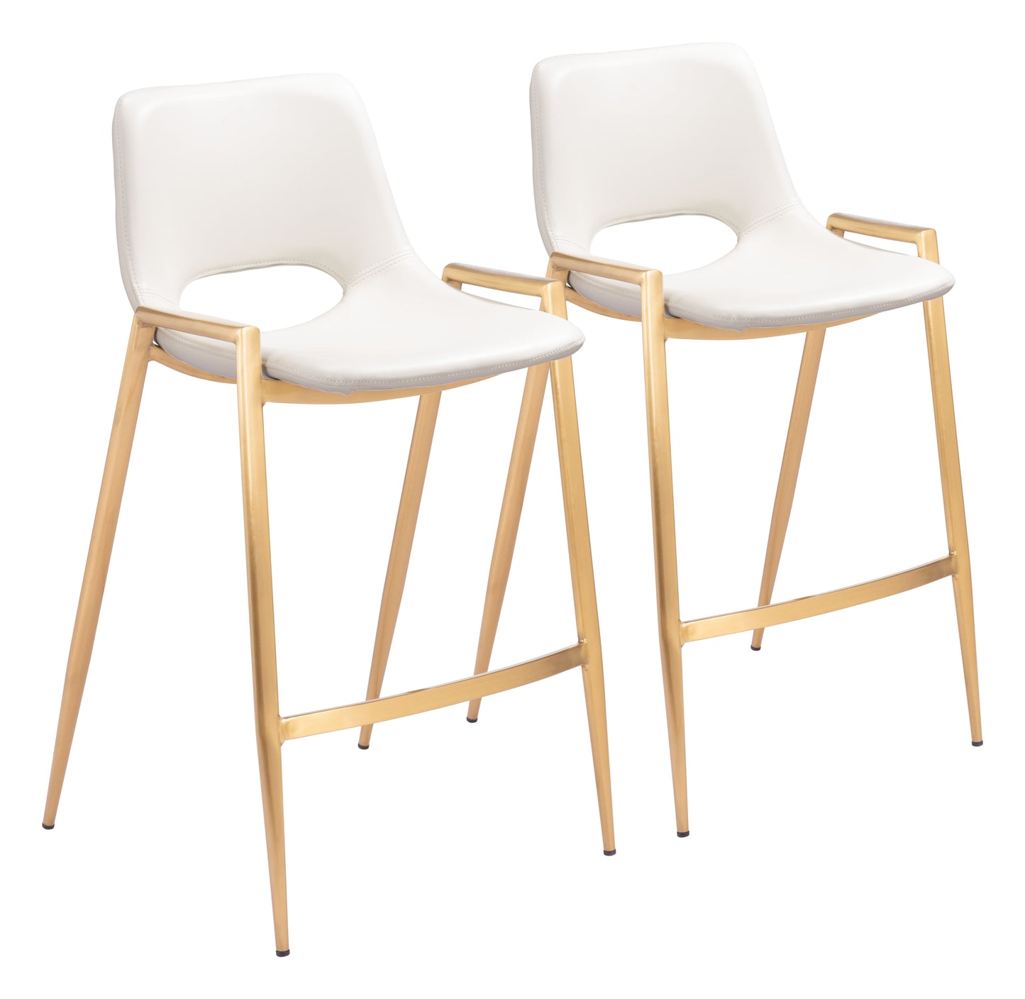 Counter Stool (Set of 2) White & Gold - Premium Quality & Stylish Design for Your Home