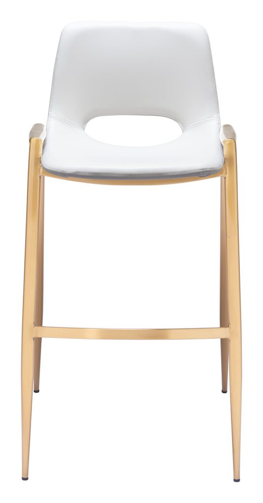 Tabouret de bar Desi (lot de 2) Blanc et or