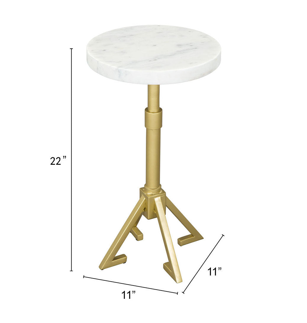 Mesa auxiliar blanca y dorada: mesa de comedor elegante y duradera para espacios con estilo