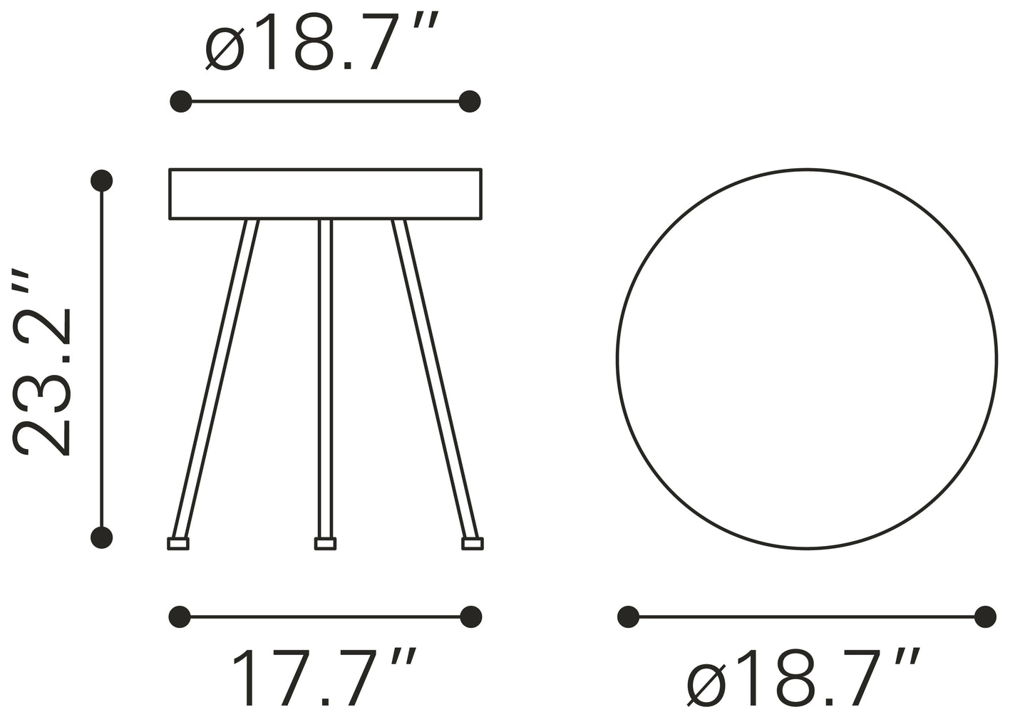 Table d'appoint Stuart Naturel