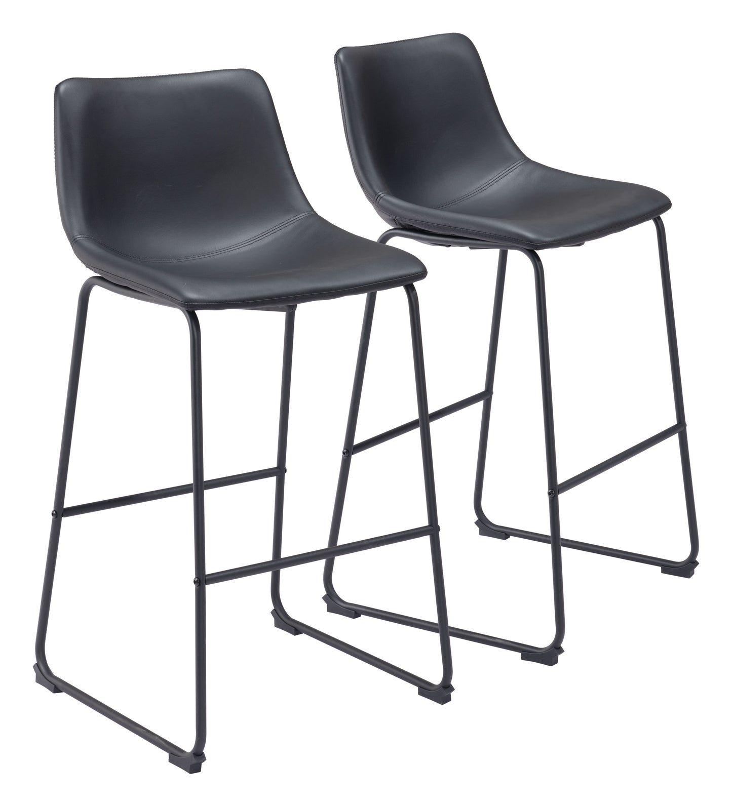 Juego de 2 taburetes de bar negros: calidad superior y diseño elegante para tu hogar.