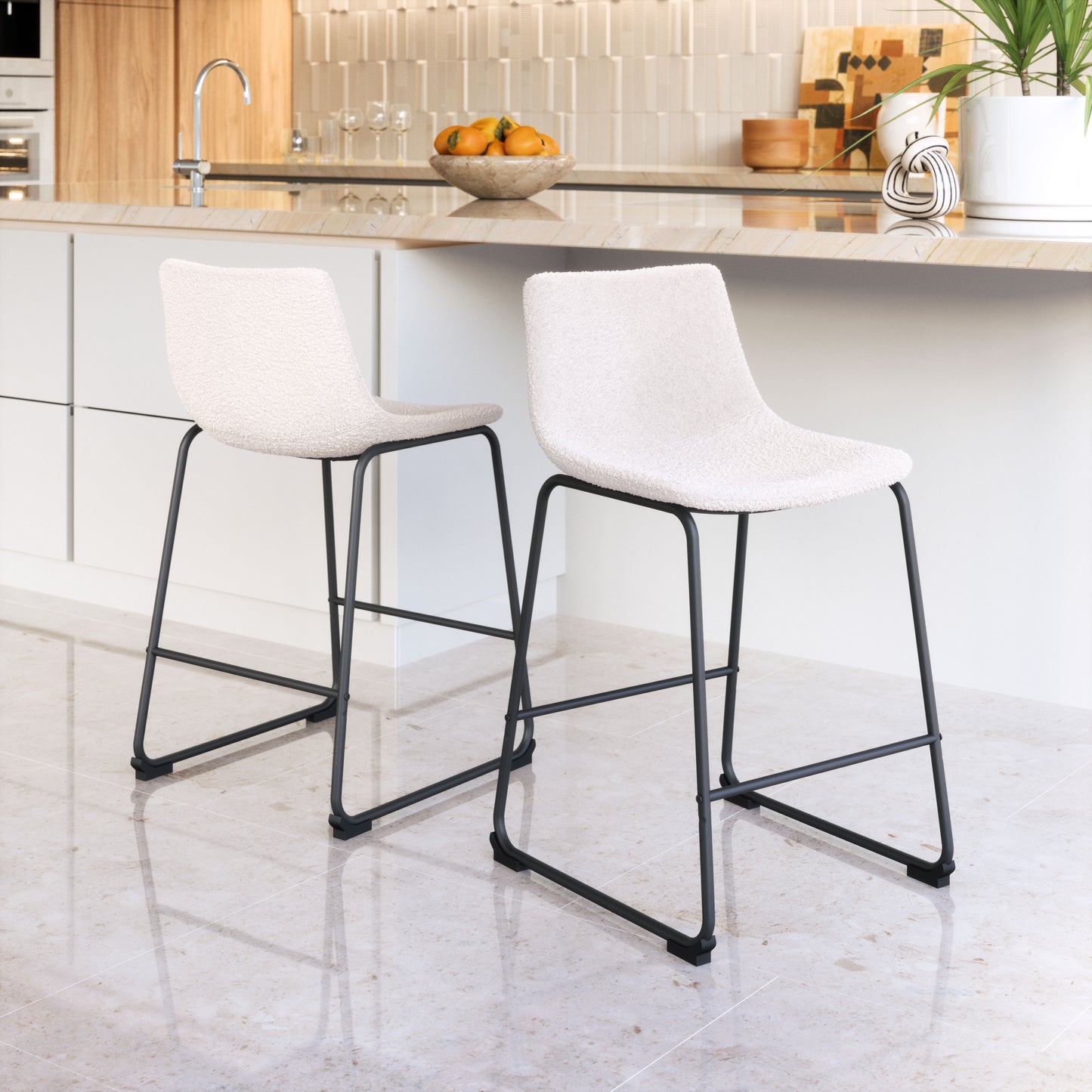 Counter Stool (Set of 2) Ivory - Premium Quality & Stylish Design for Your Home