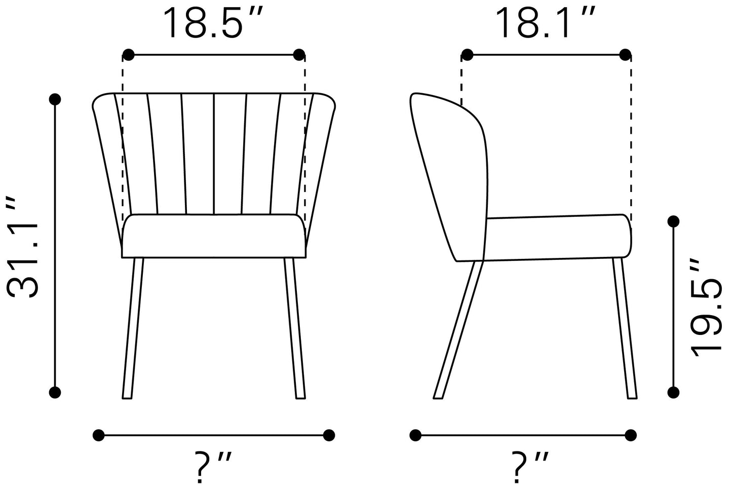 Chaise de salle à manger Aimee (lot de 2) Crème