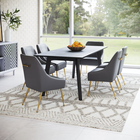 Dining Chair Gray & Gold - Modern & Ergonomic Seating for Home & Office