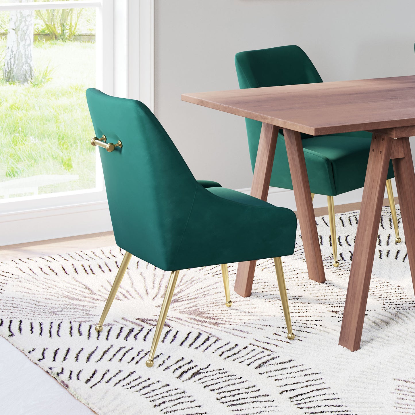 Dining Chair Green & Gold - Modern & Ergonomic Seating for Home & Office