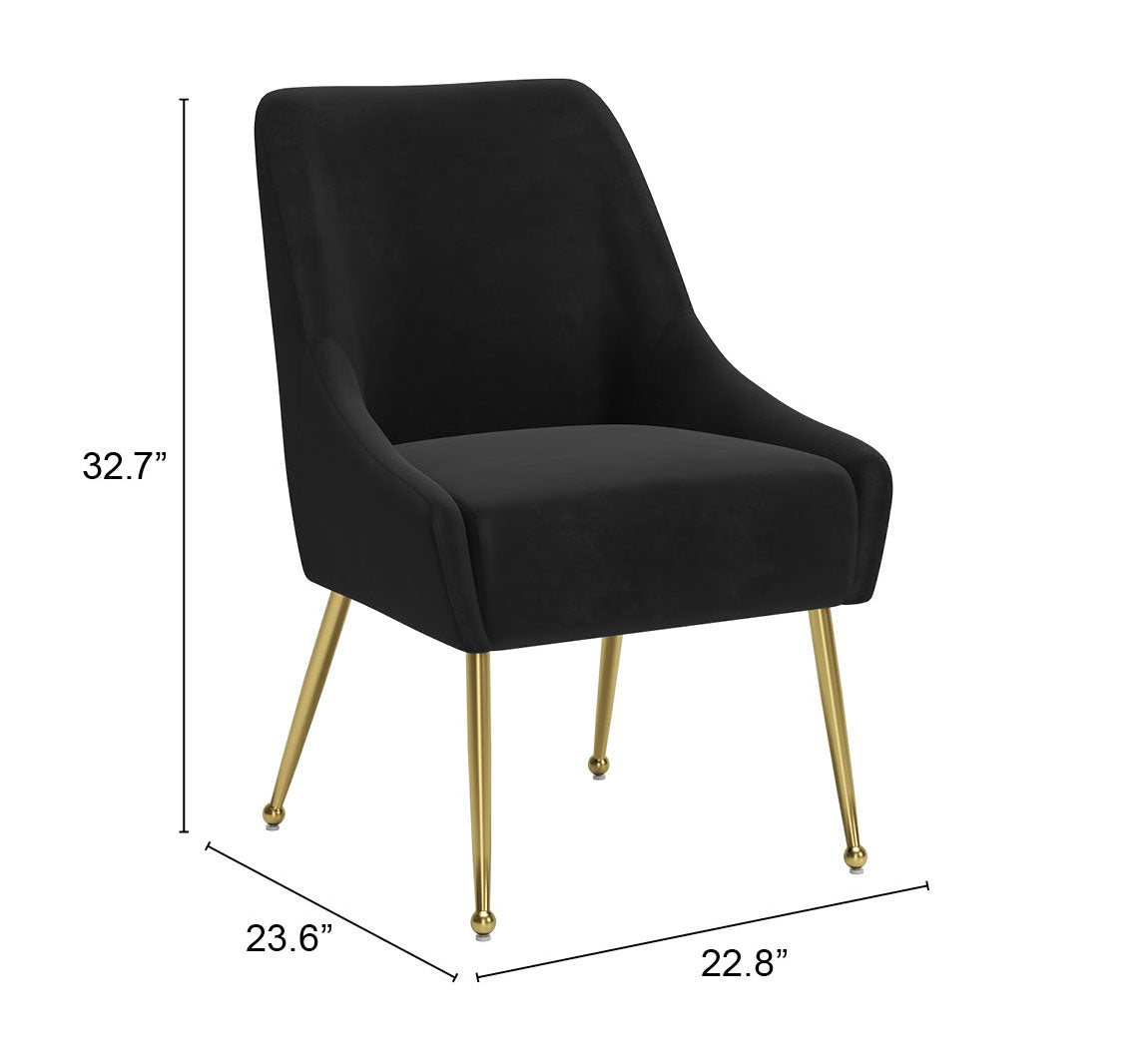 Dining Chair Black & Gold - Modern & Ergonomic Seating for Home & Office