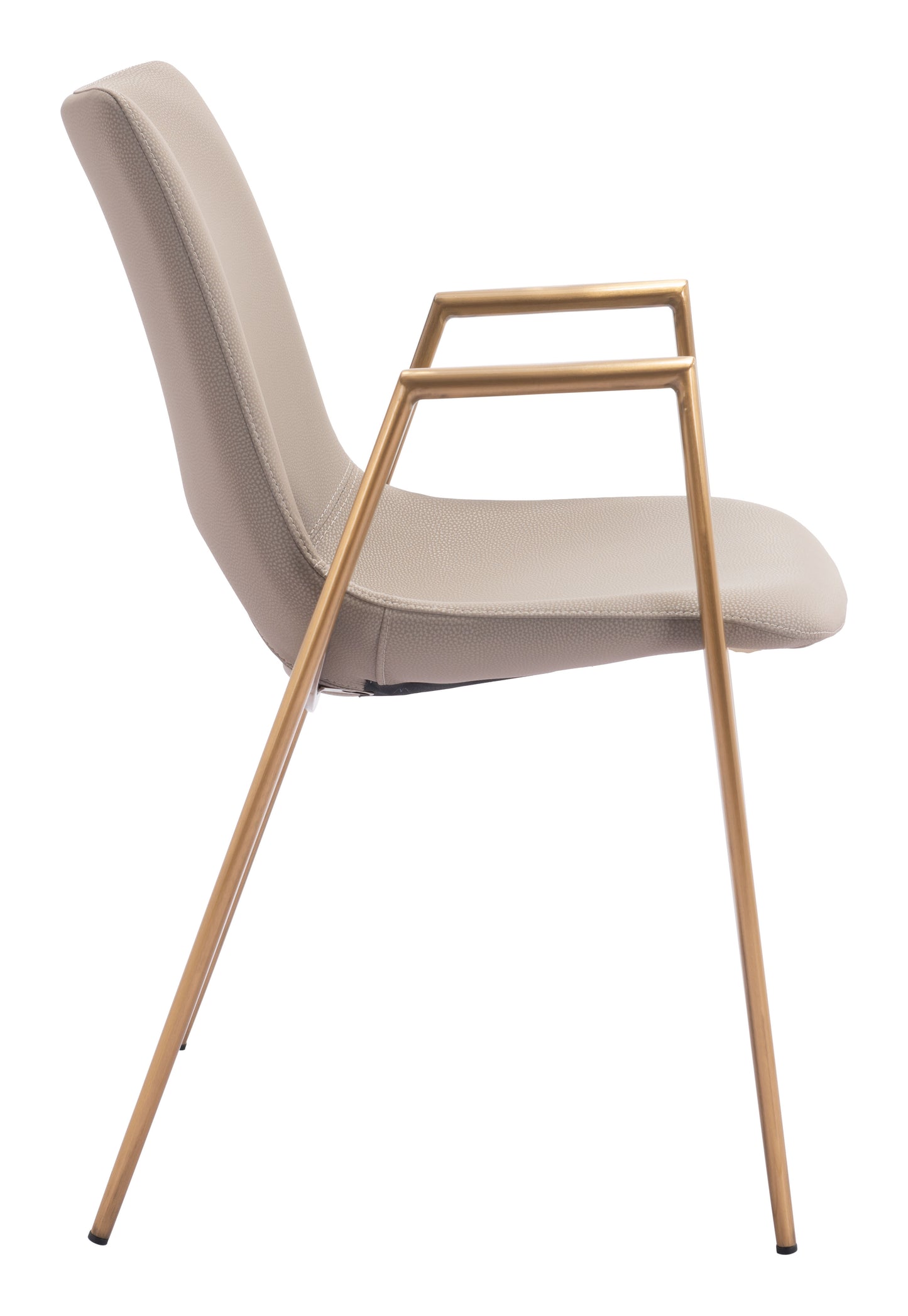 Juego de 2 sillas de comedor beige y doradas: asientos modernos y ergonómicos para el hogar y la oficina.