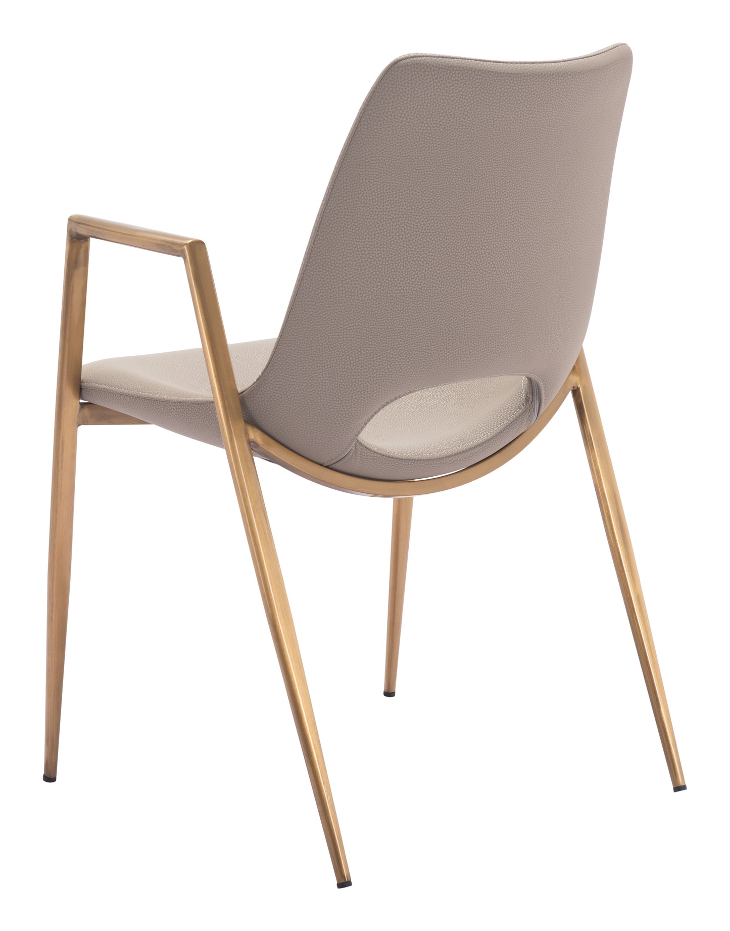 Juego de 2 sillas de comedor beige y doradas: asientos modernos y ergonómicos para el hogar y la oficina.