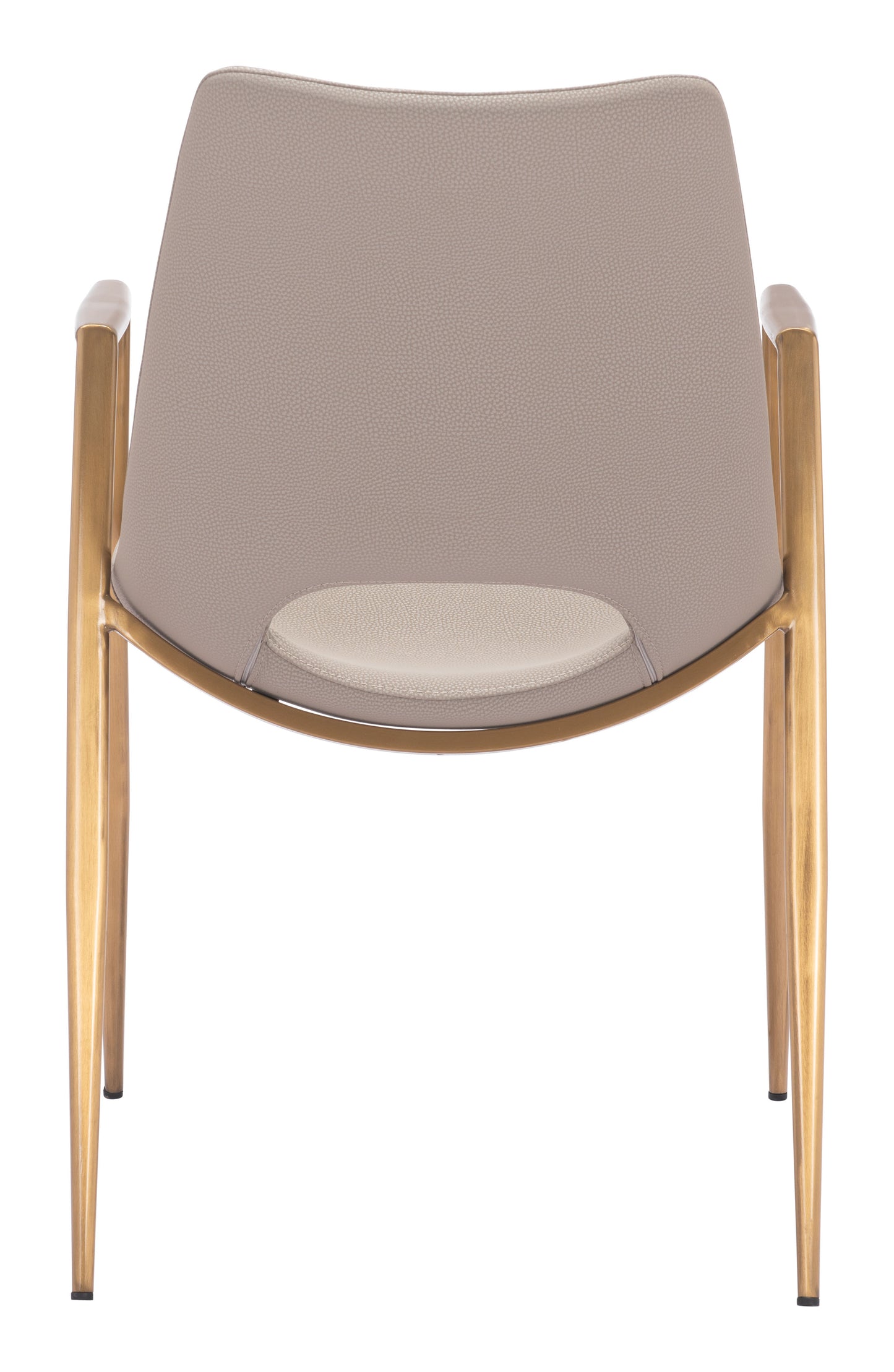 Juego de 2 sillas de comedor beige y doradas: asientos modernos y ergonómicos para el hogar y la oficina.