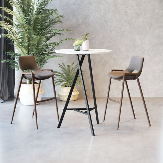 Tabouret de bar Desi (lot de 2) marron et noyer