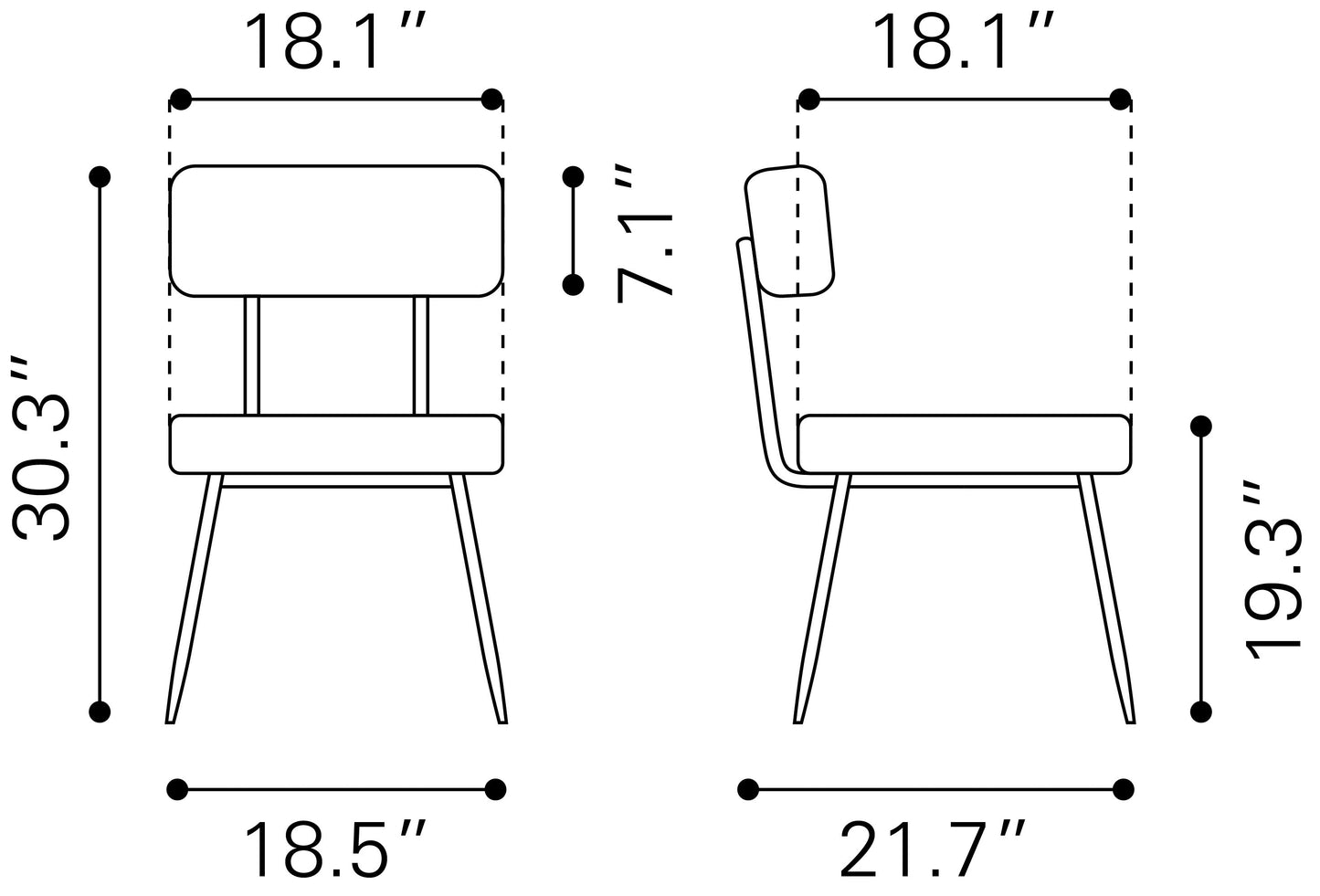 Sillas de comedor (juego de 2) color marfil: asientos modernos y ergonómicos para el hogar y la oficina