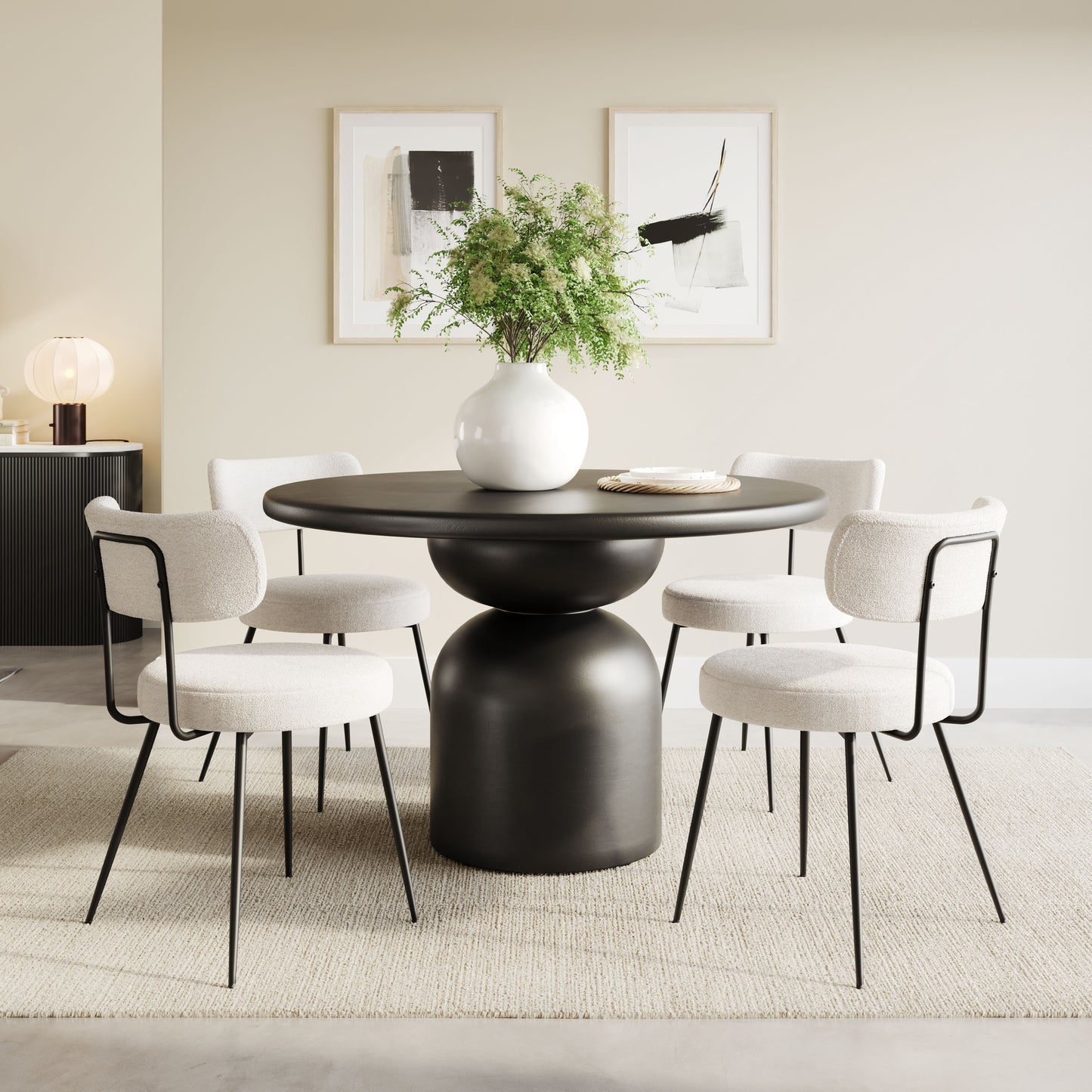 Sillas de comedor (juego de 2) color marfil: asientos modernos y ergonómicos para el hogar y la oficina