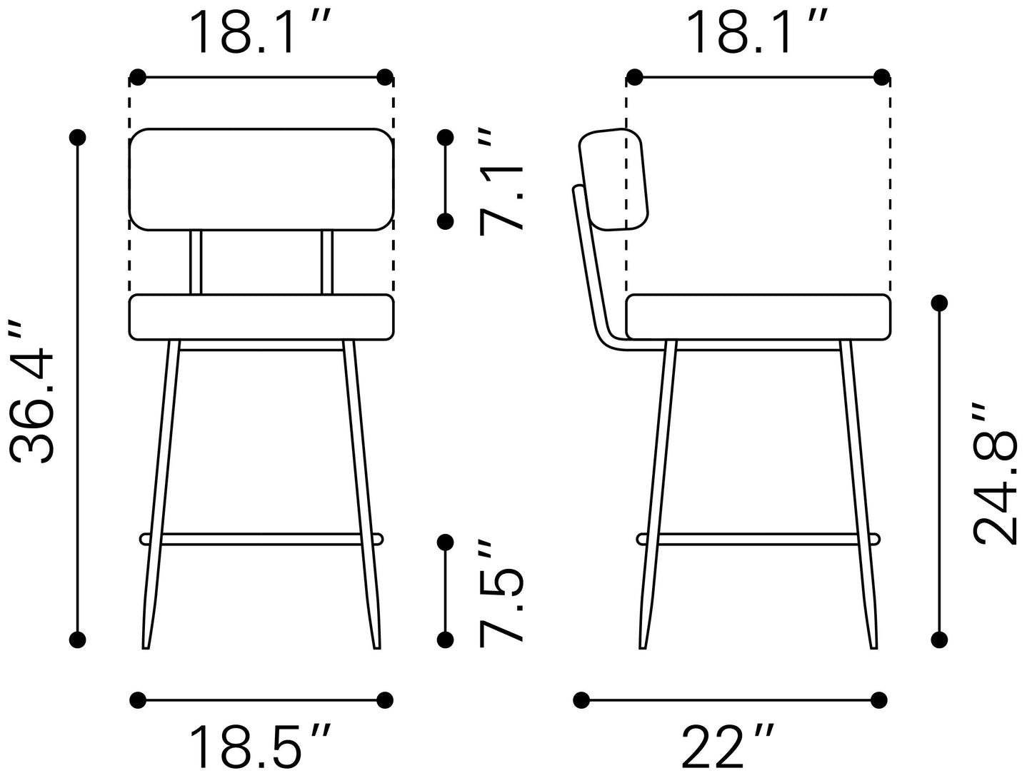 Juego de 2 taburetes de mostrador color marfil: calidad superior y diseño elegante para tu hogar.