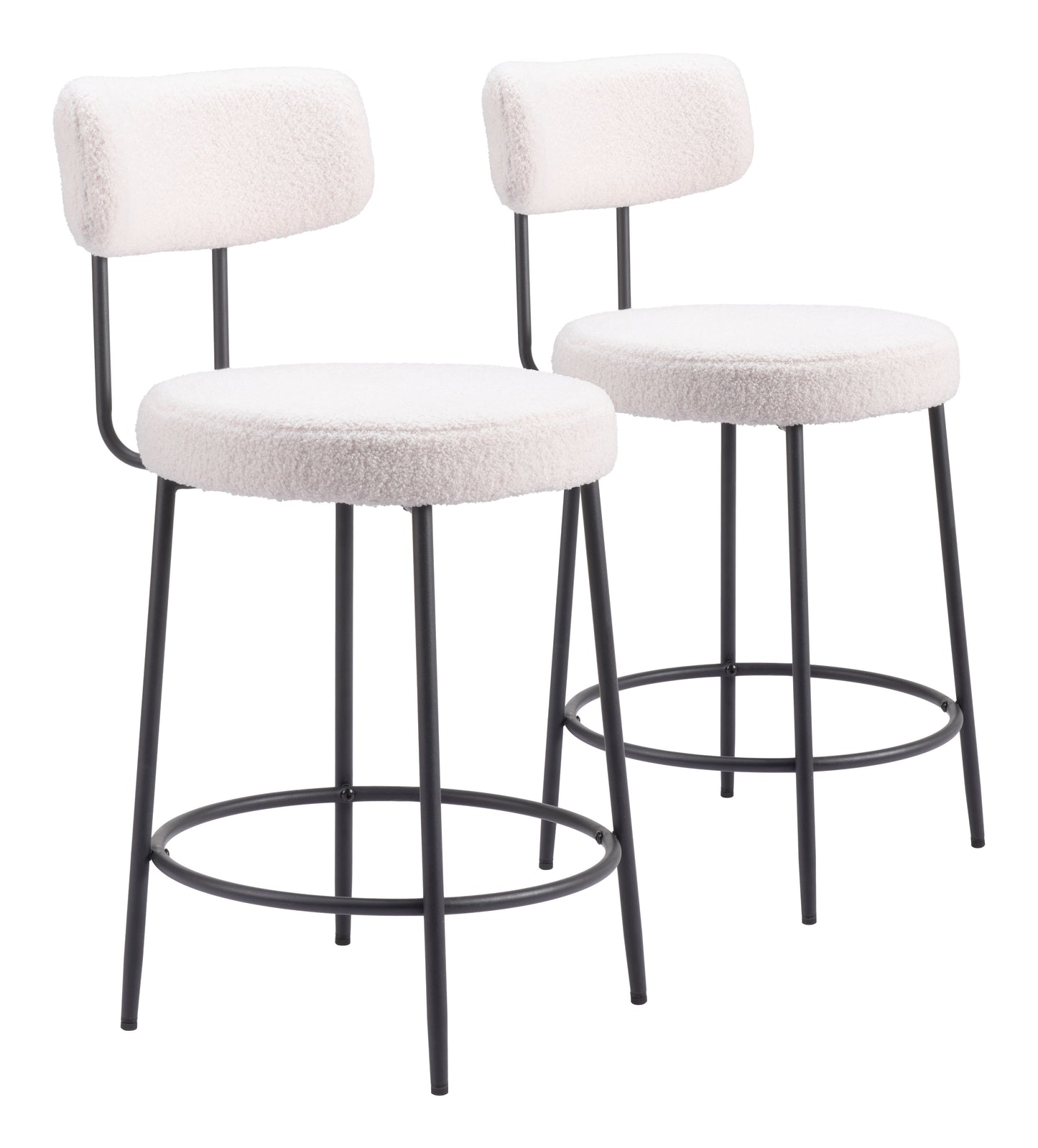 Juego de 2 taburetes de mostrador color marfil: calidad superior y diseño elegante para tu hogar.