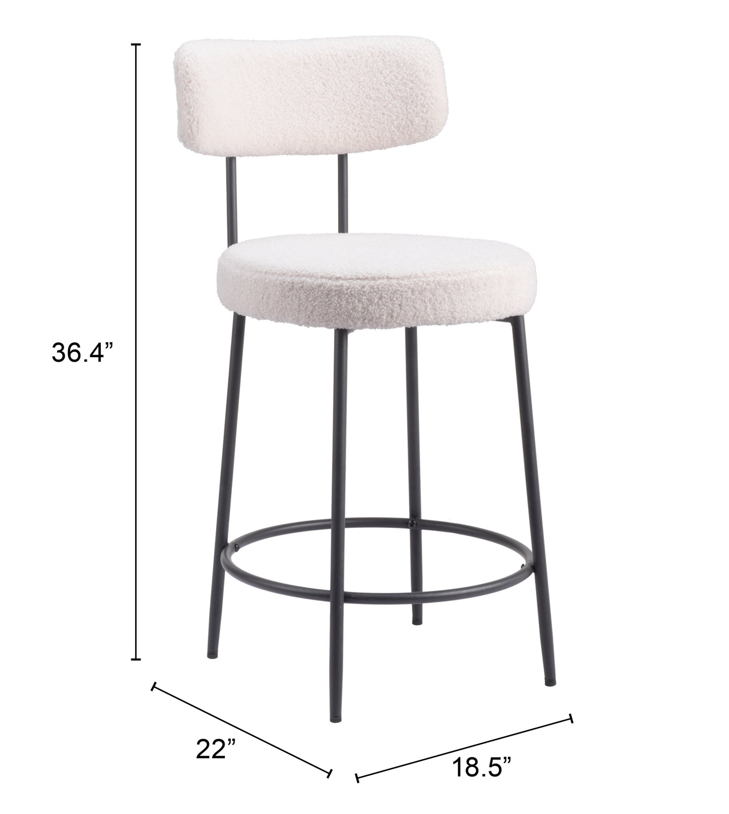 Juego de 2 taburetes de mostrador color marfil: calidad superior y diseño elegante para tu hogar.