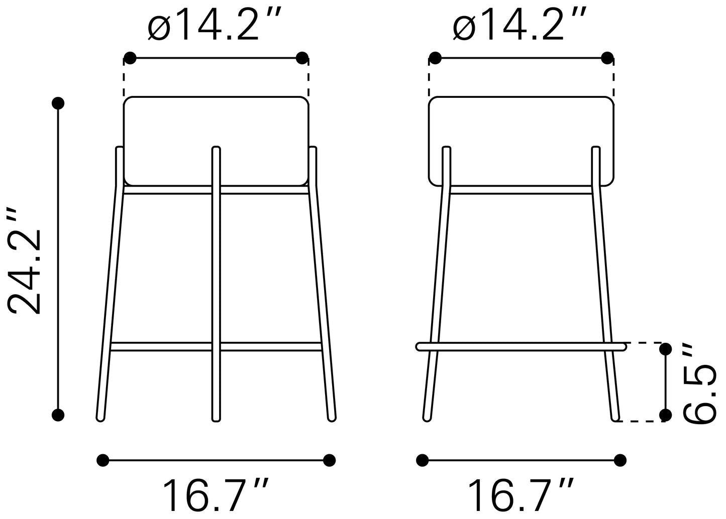 Counter Stool (Set of 2) Ivory - Premium Quality & Stylish Design for Your Home