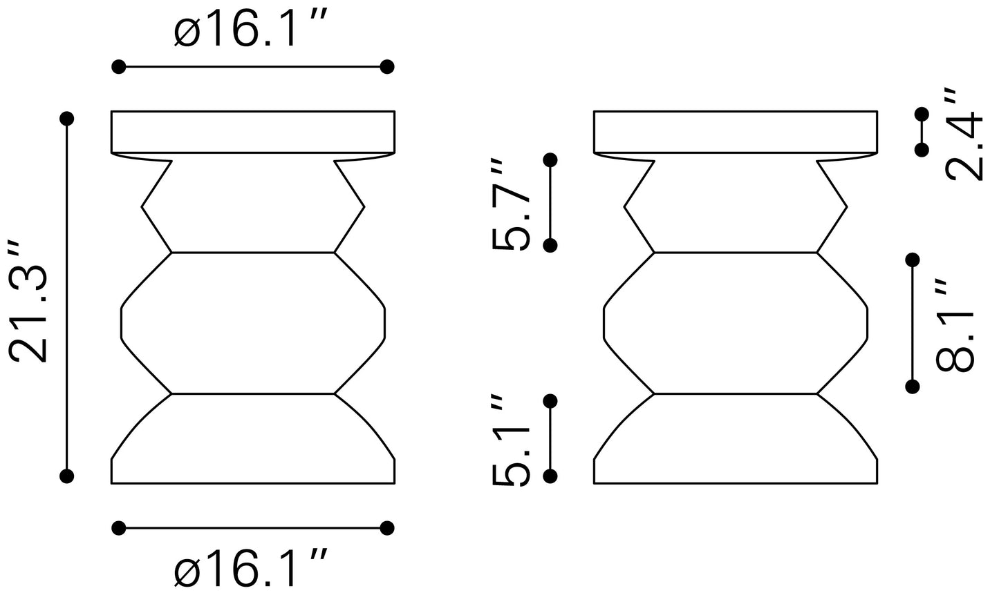 Table d'appoint Kerala en noyer